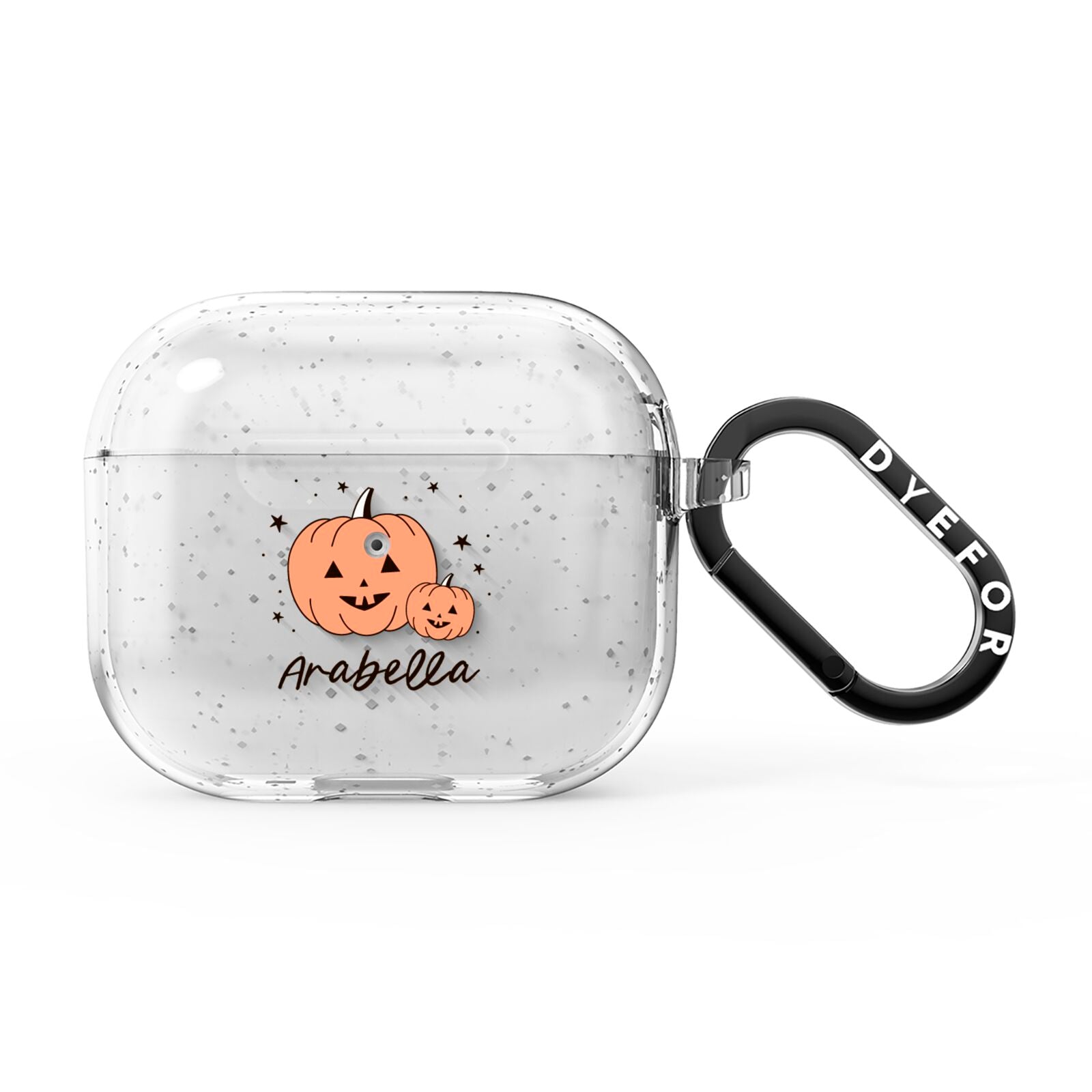 Personalised Orange Pumpkin AirPods Glitter Case 3rd Gen