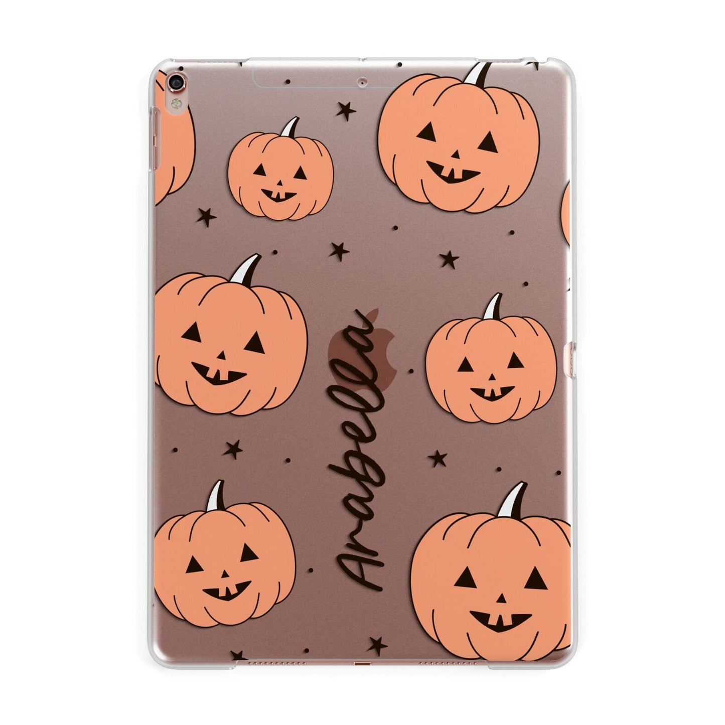 Personalised Orange Pumpkin Apple iPad Rose Gold Case