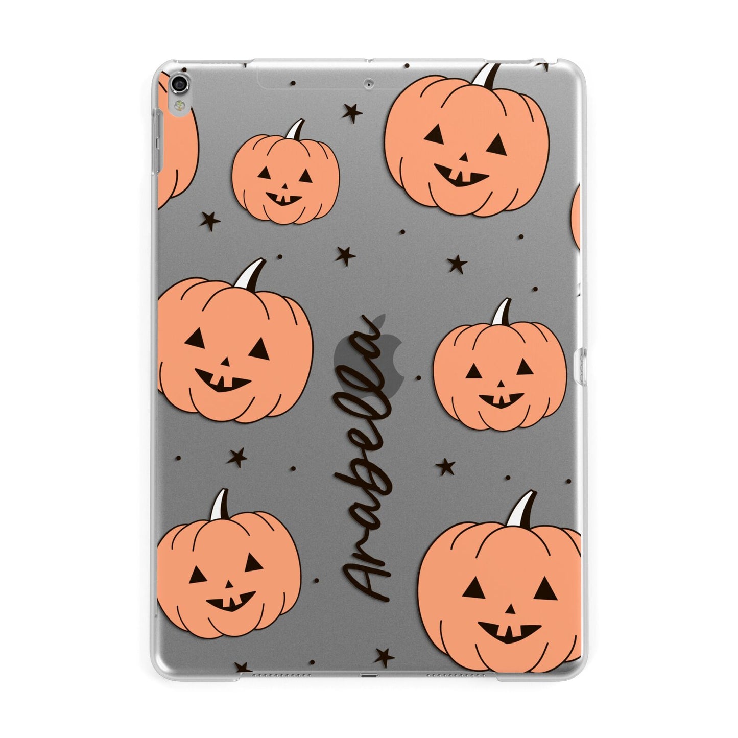 Personalised Orange Pumpkin Apple iPad Silver Case