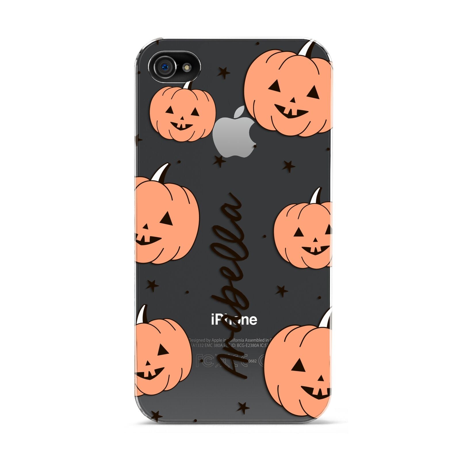 Personalised Orange Pumpkin Apple iPhone 4s Case