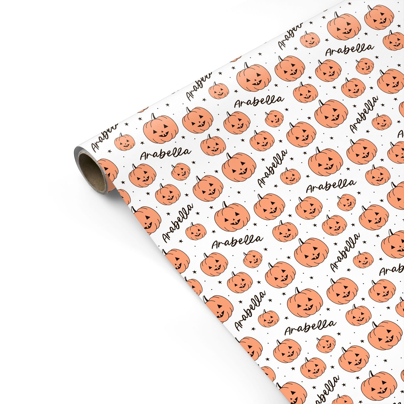 Personalised Orange Pumpkin Personalised Gift Wrap