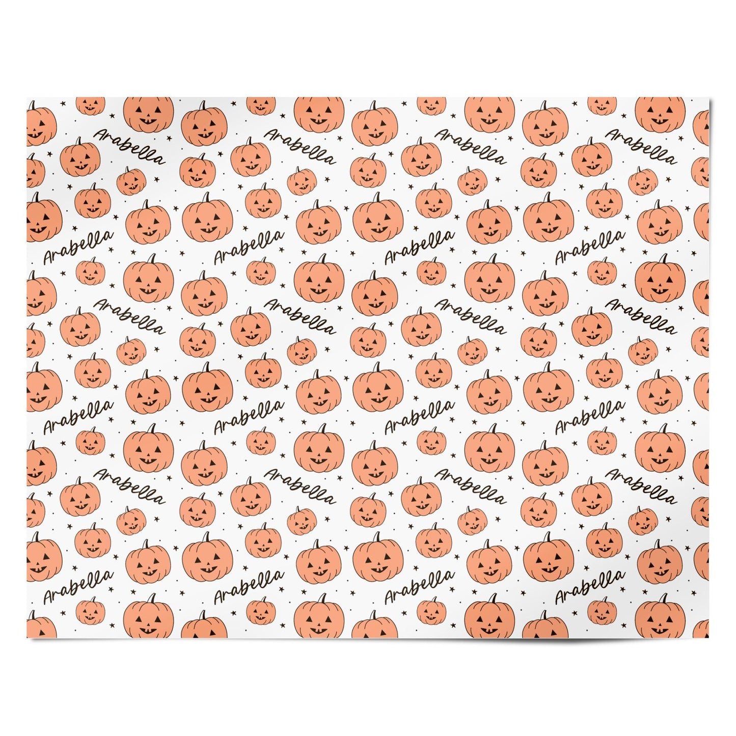 Personalised Orange Pumpkin Personalised Wrapping Paper Alternative