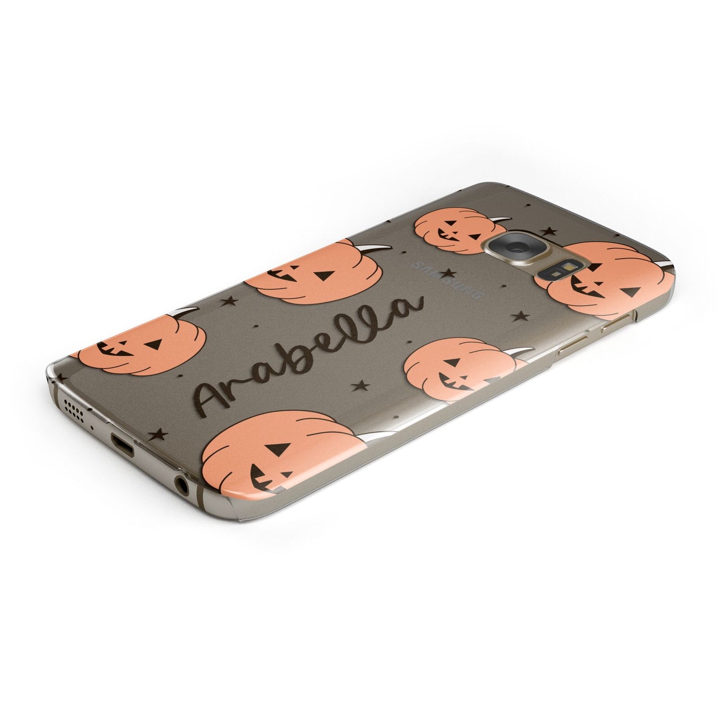 Personalised Orange Pumpkin Samsung Galaxy Case Bottom Cutout