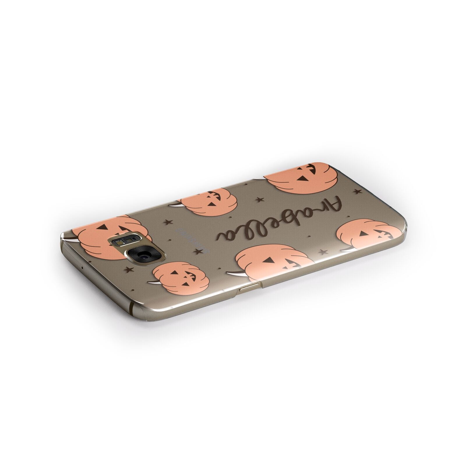 Personalised Orange Pumpkin Samsung Galaxy Case Side Close Up