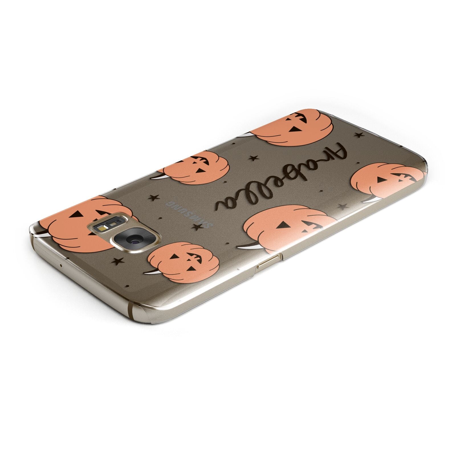 Personalised Orange Pumpkin Samsung Galaxy Case Top Cutout