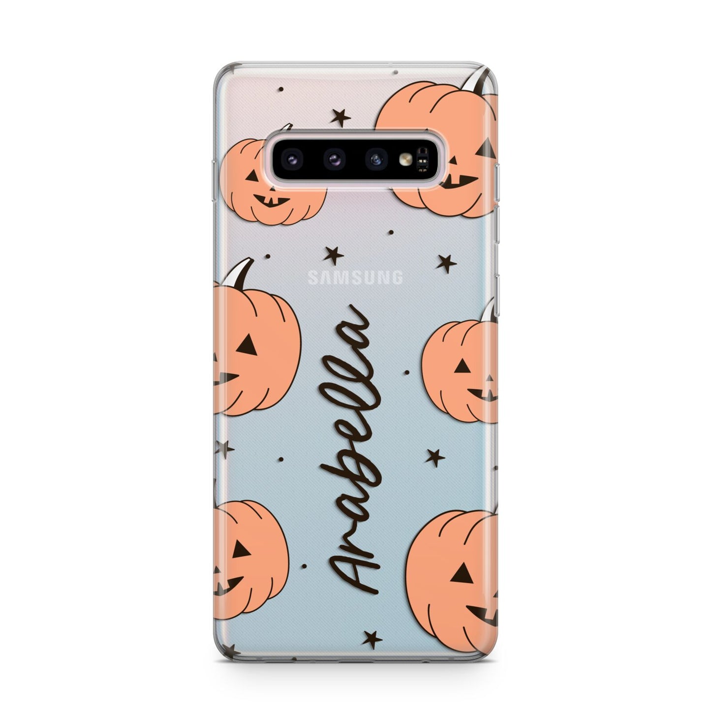 Personalised Orange Pumpkin Samsung Galaxy S10 Plus Case