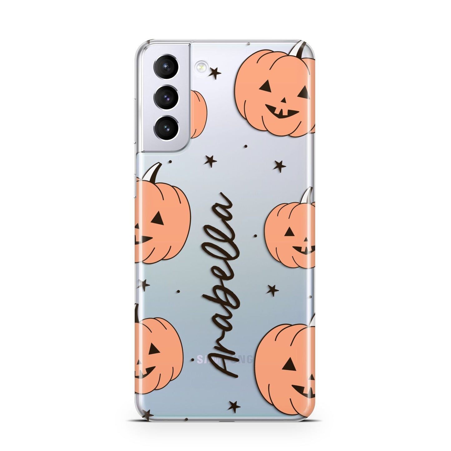 Personalised Orange Pumpkin Samsung S21 Plus Case