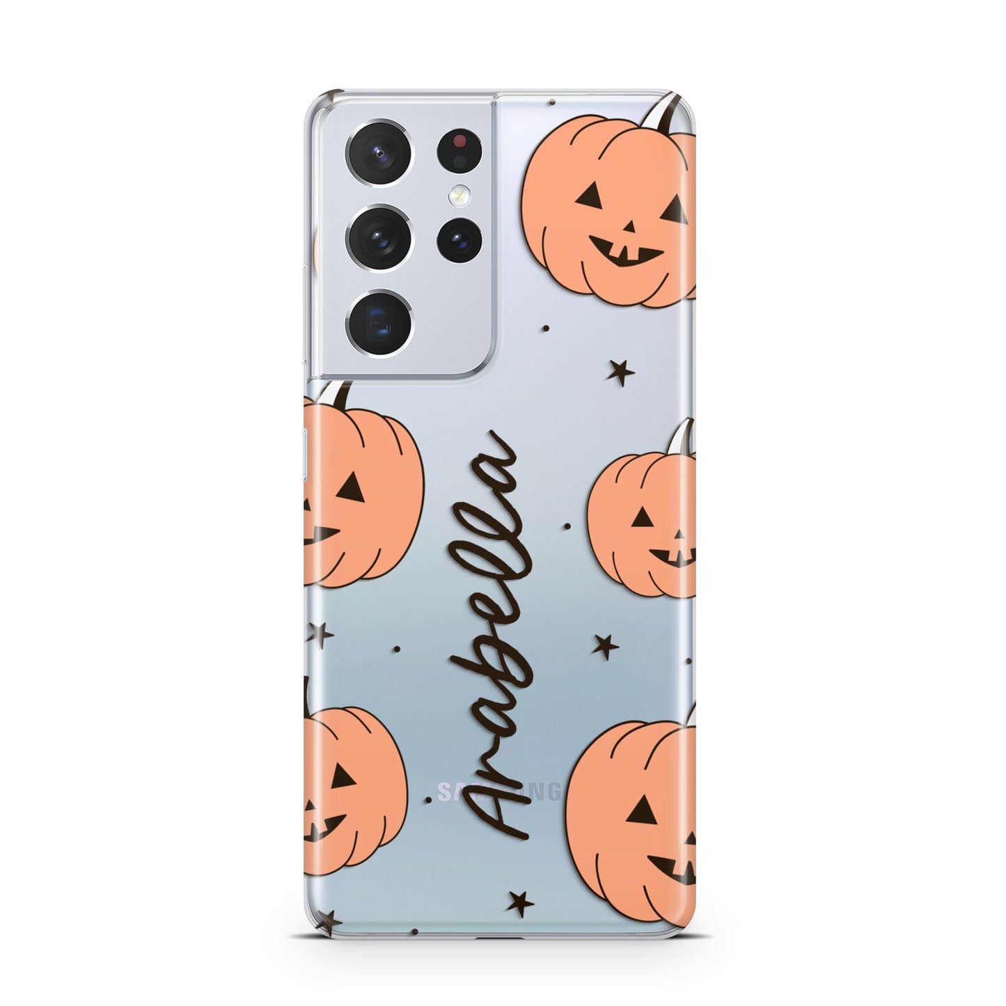 Personalised Orange Pumpkin Samsung S21 Ultra Case