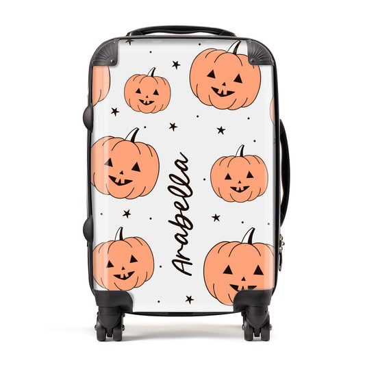 Personalised Orange Pumpkin Suitcase