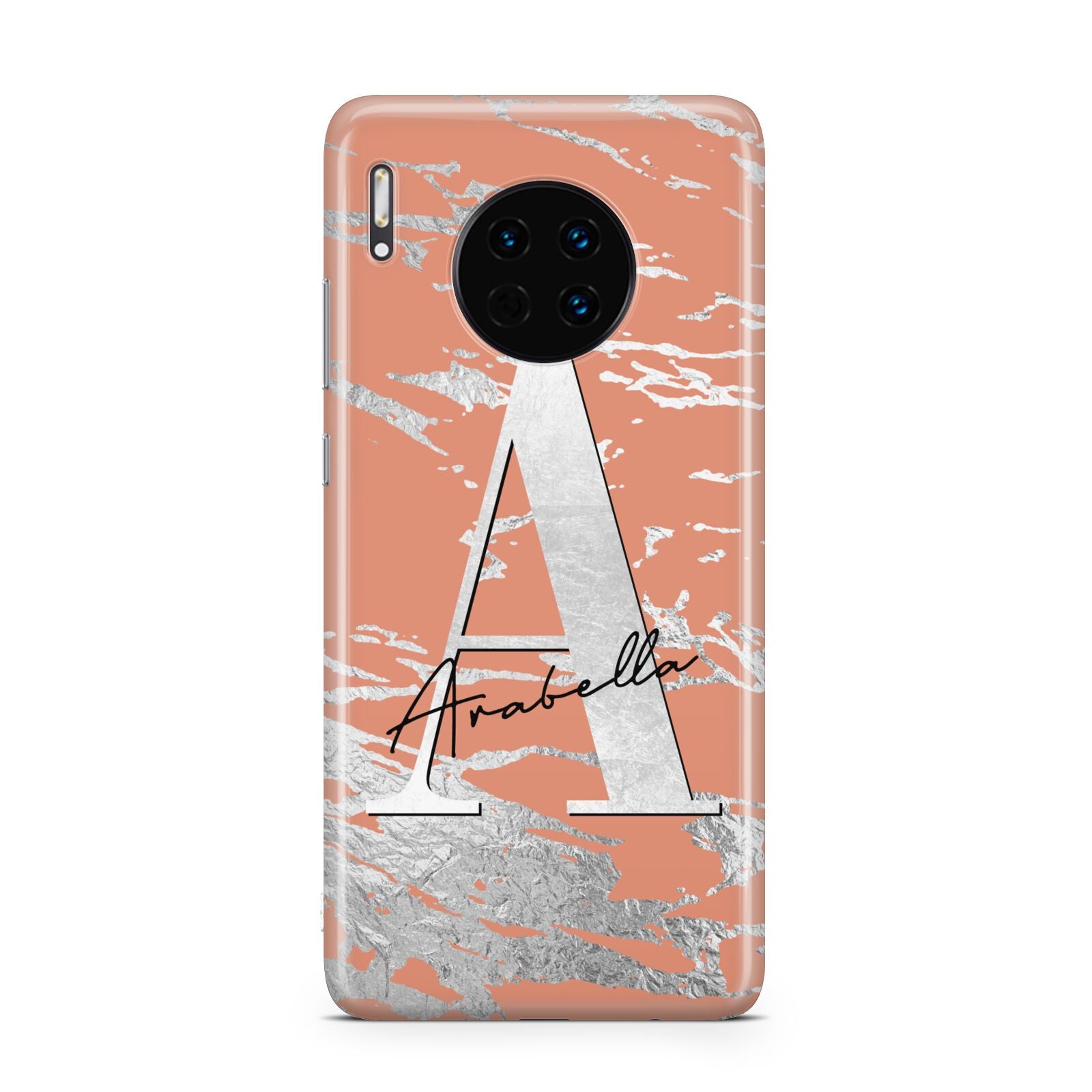 Personalised Orange Silver Huawei Mate 30