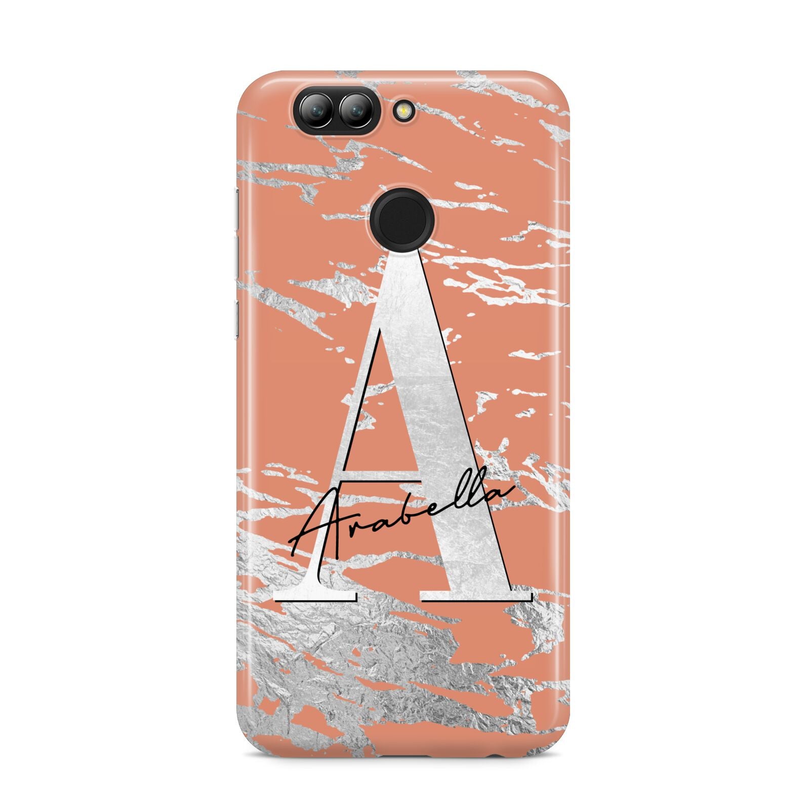 Personalised Orange Silver Huawei Nova 2s Phone Case