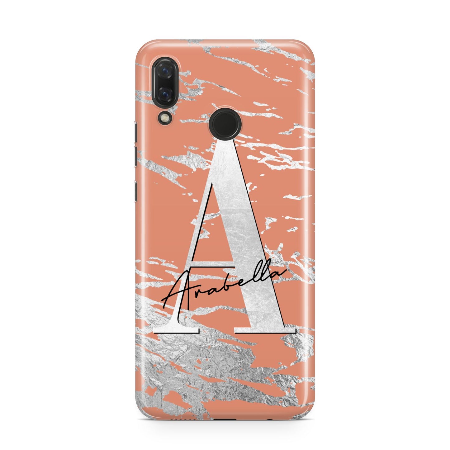 Personalised Orange Silver Huawei Nova 3 Phone Case