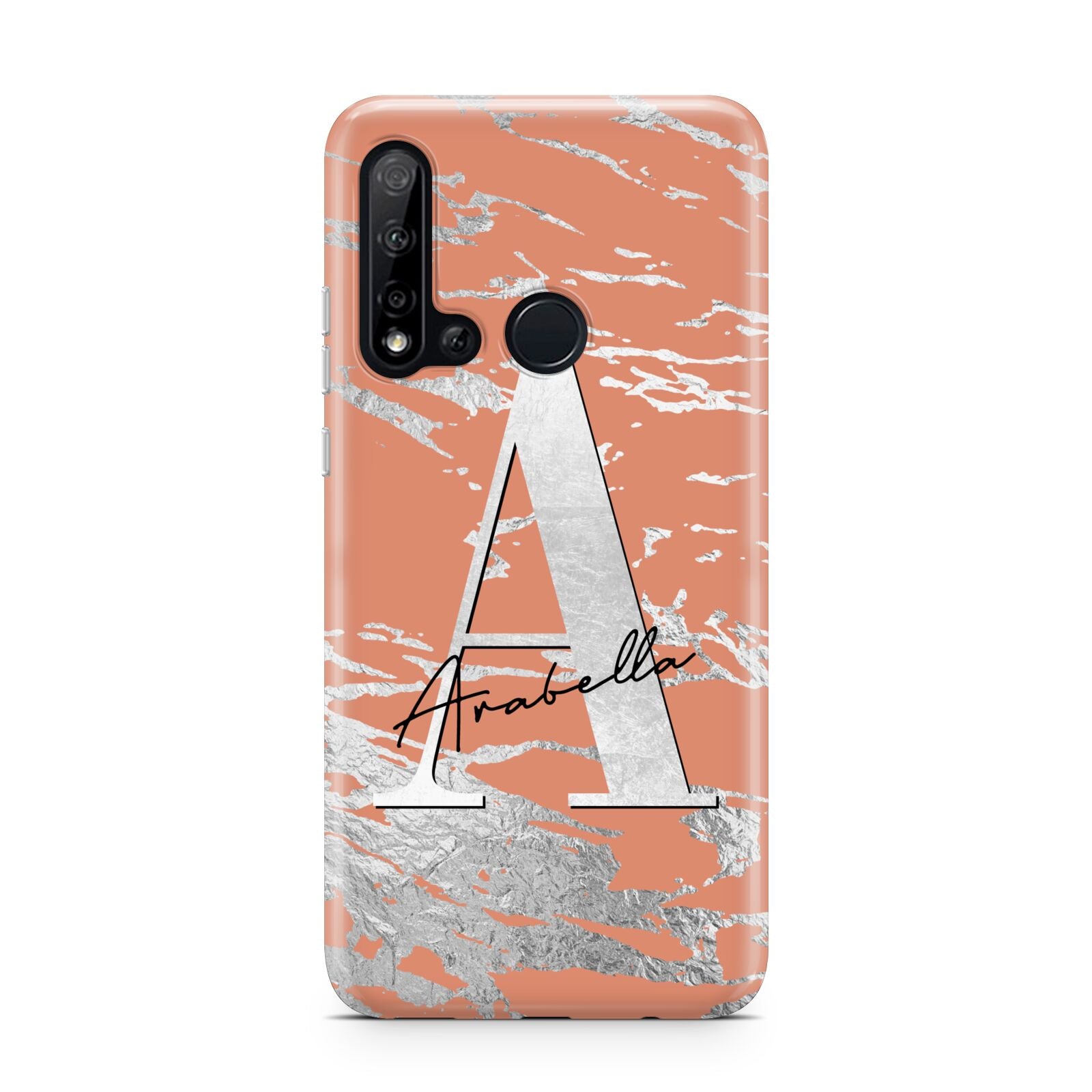 Personalised Orange Silver Huawei P20 Lite 5G Phone Case