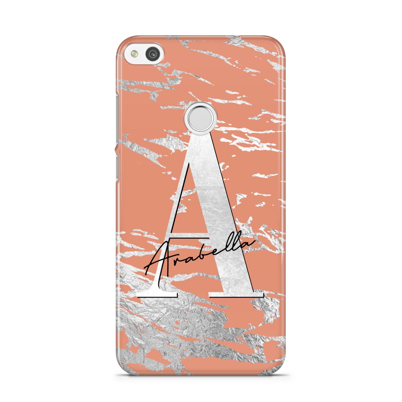 Personalised Orange Silver Huawei P8 Lite Case