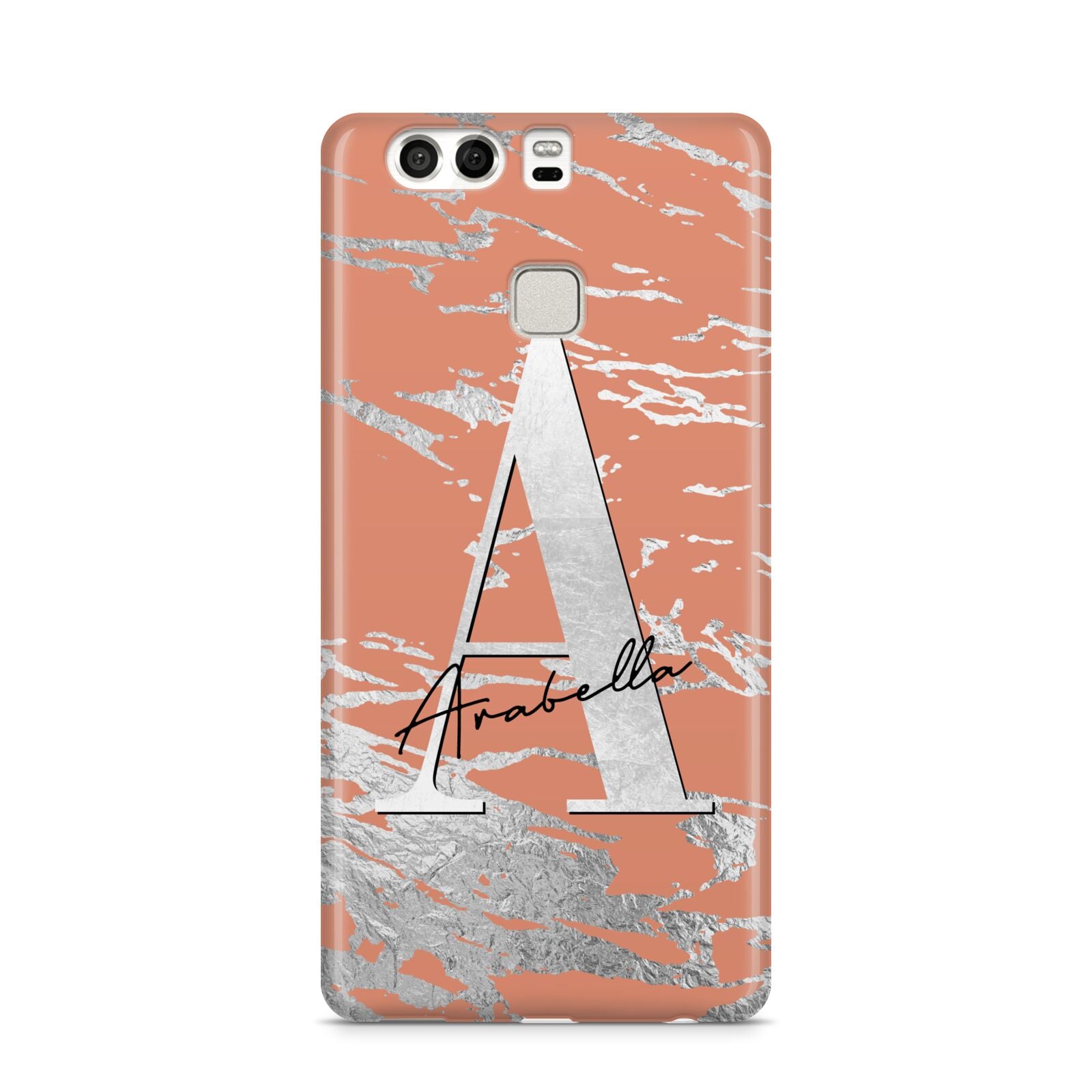 Personalised Orange Silver Huawei P9 Case