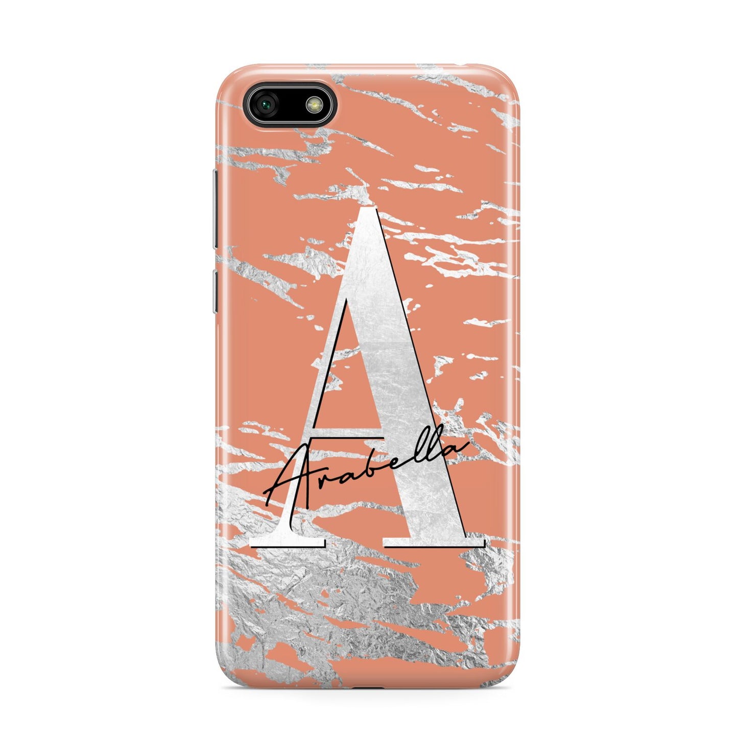 Personalised Orange Silver Huawei Y5 Prime 2018 Phone Case