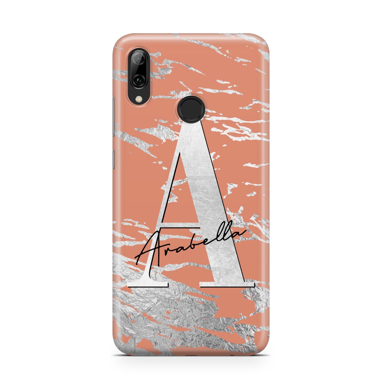 Personalised Orange Silver Huawei Y7 2019