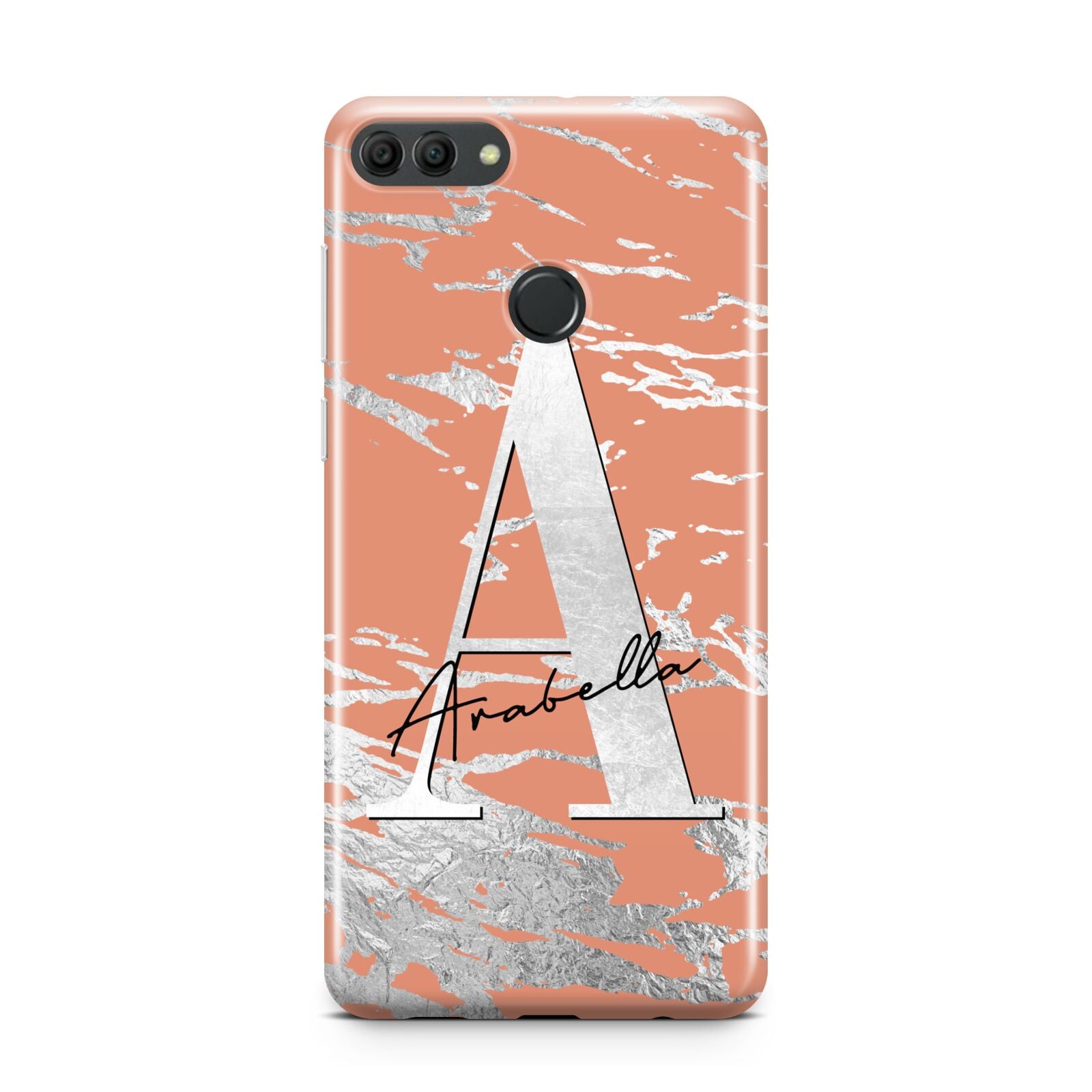 Personalised Orange Silver Huawei Y9 2018