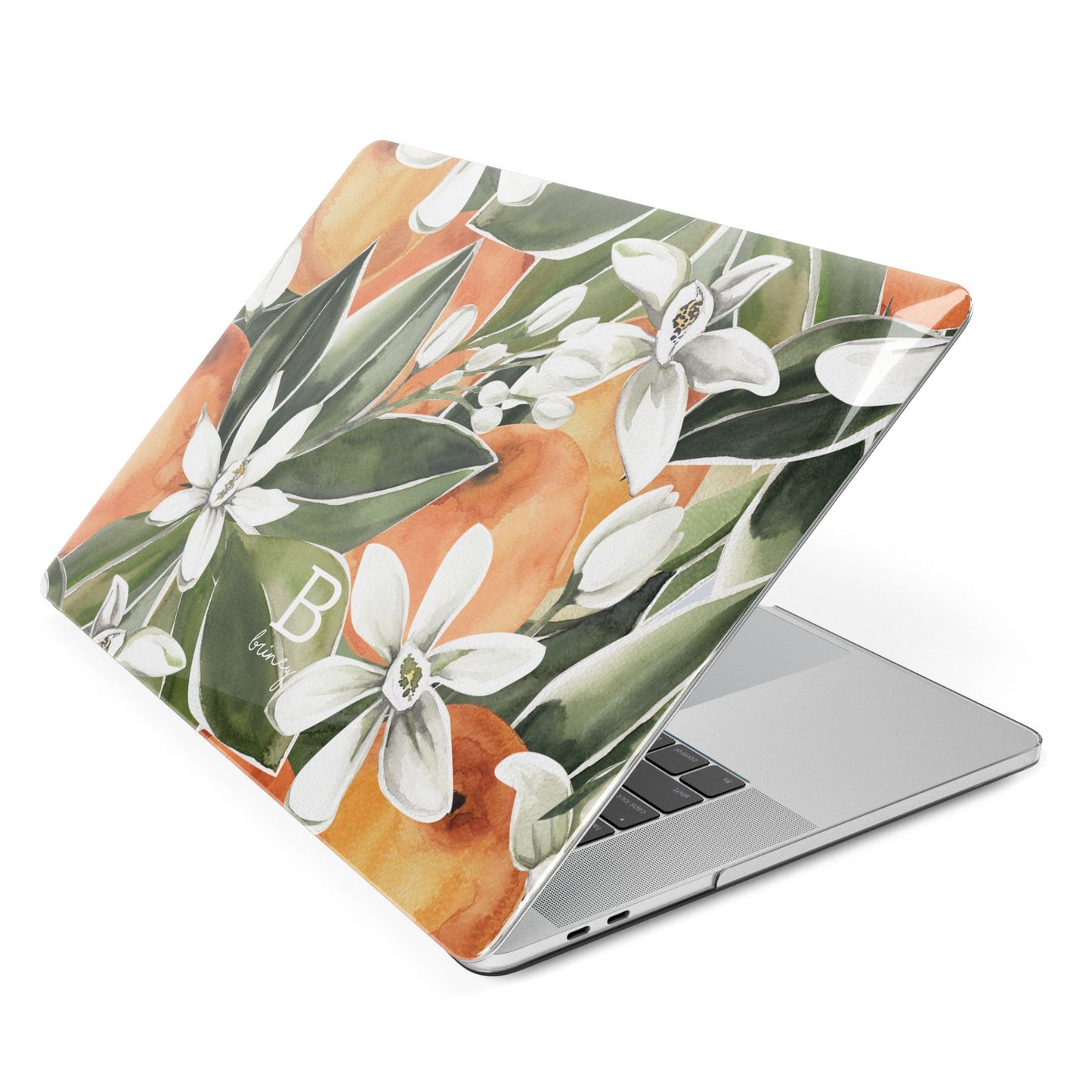 Personalised Orange Tree Apple MacBook Case Side View