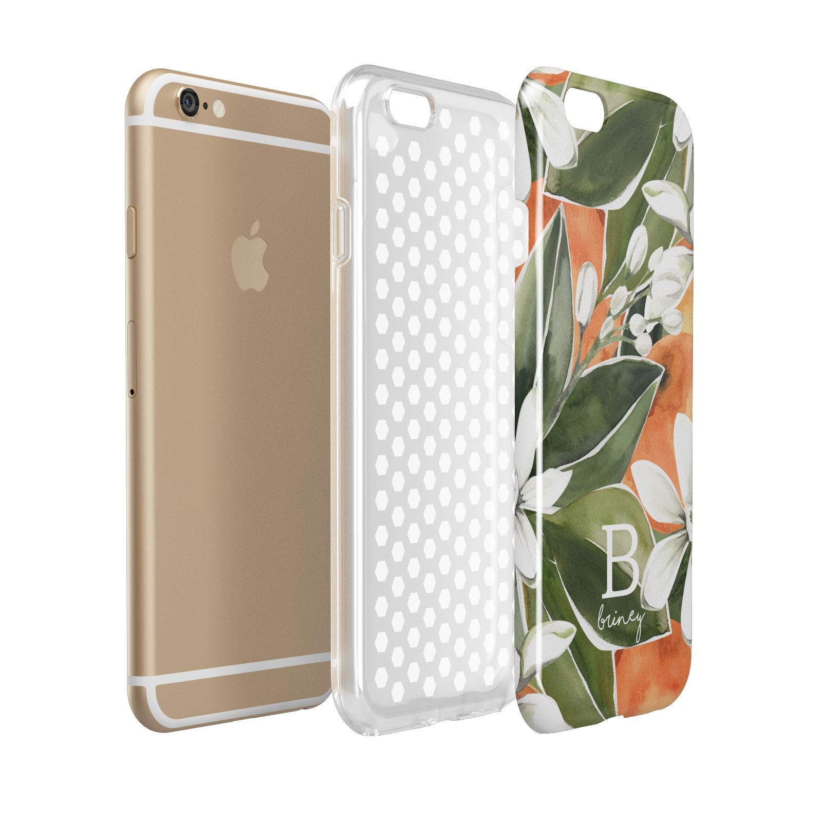 Personalised Orange Tree Apple iPhone 6 3D Tough Case Expanded view