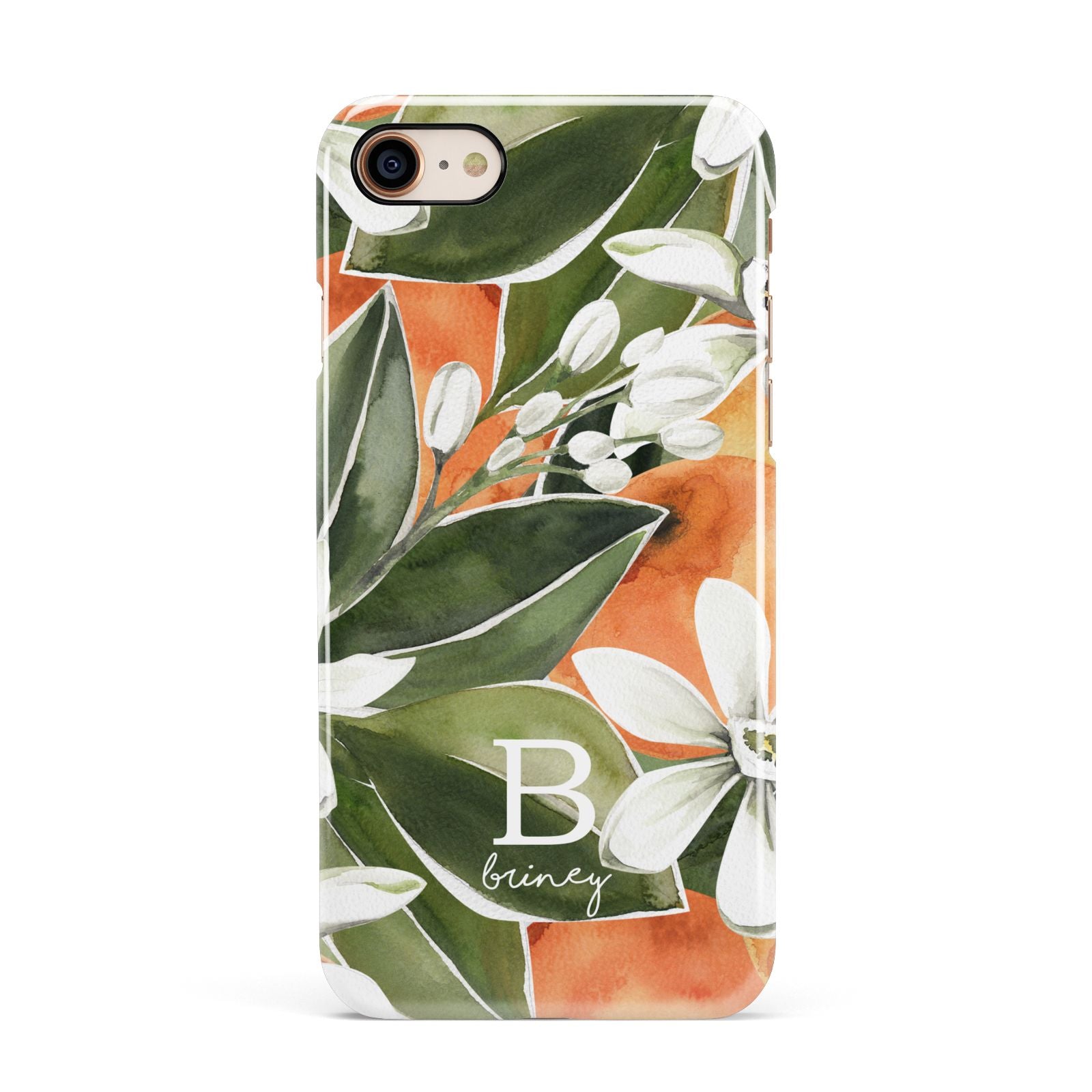 Personalised Orange Tree Apple iPhone 7 8 3D Snap Case