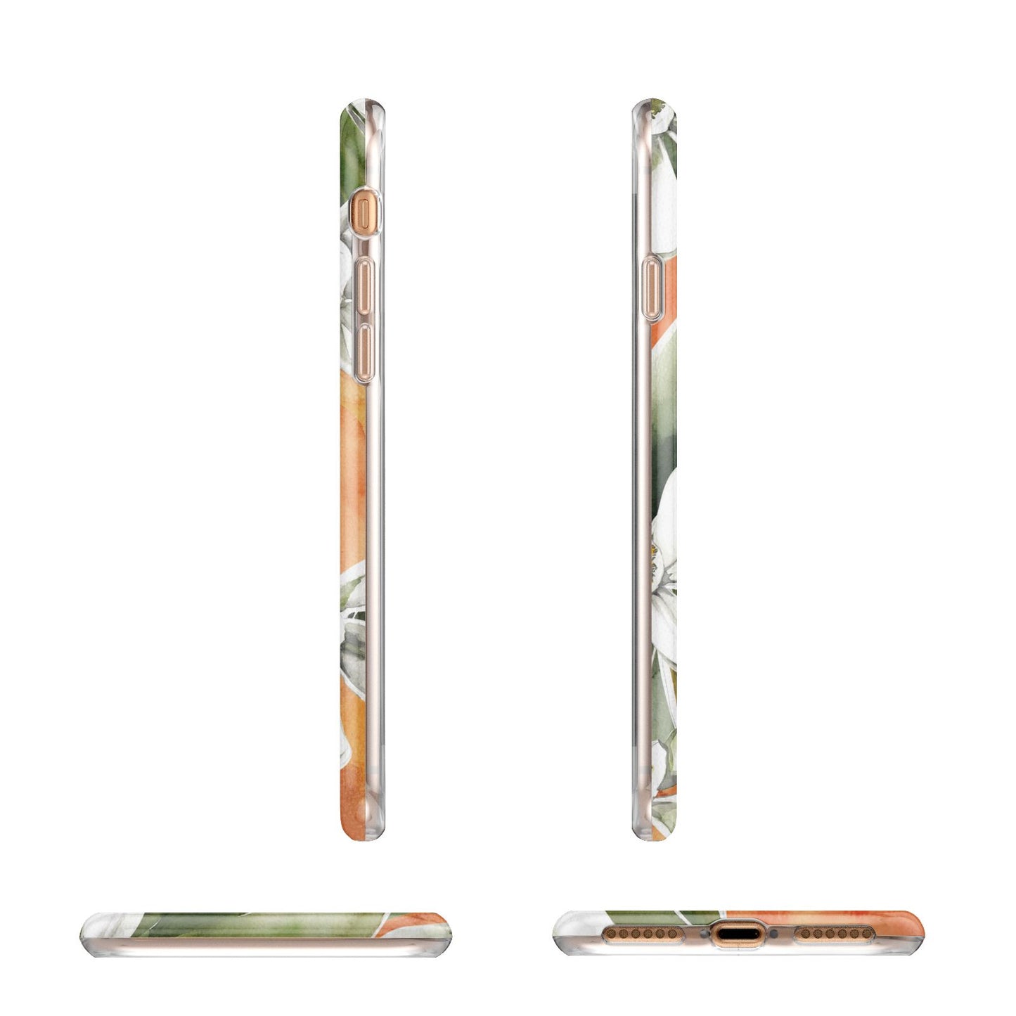 Personalised Orange Tree Apple iPhone 7 8 3D Wrap Tough Case Alternative Image Angles