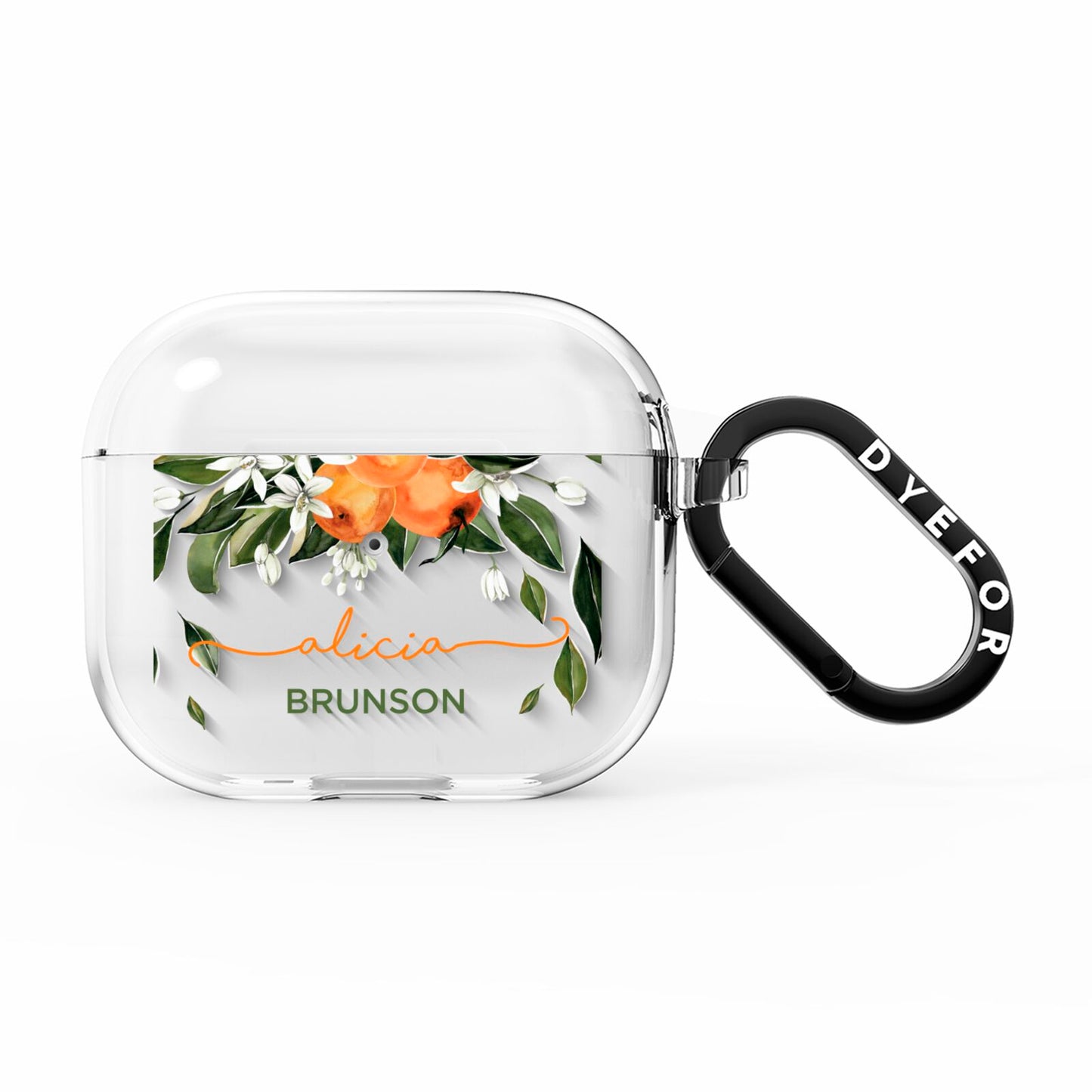 Personalised Orange Tree Wreath AirPods Clear Case 3rd Gen