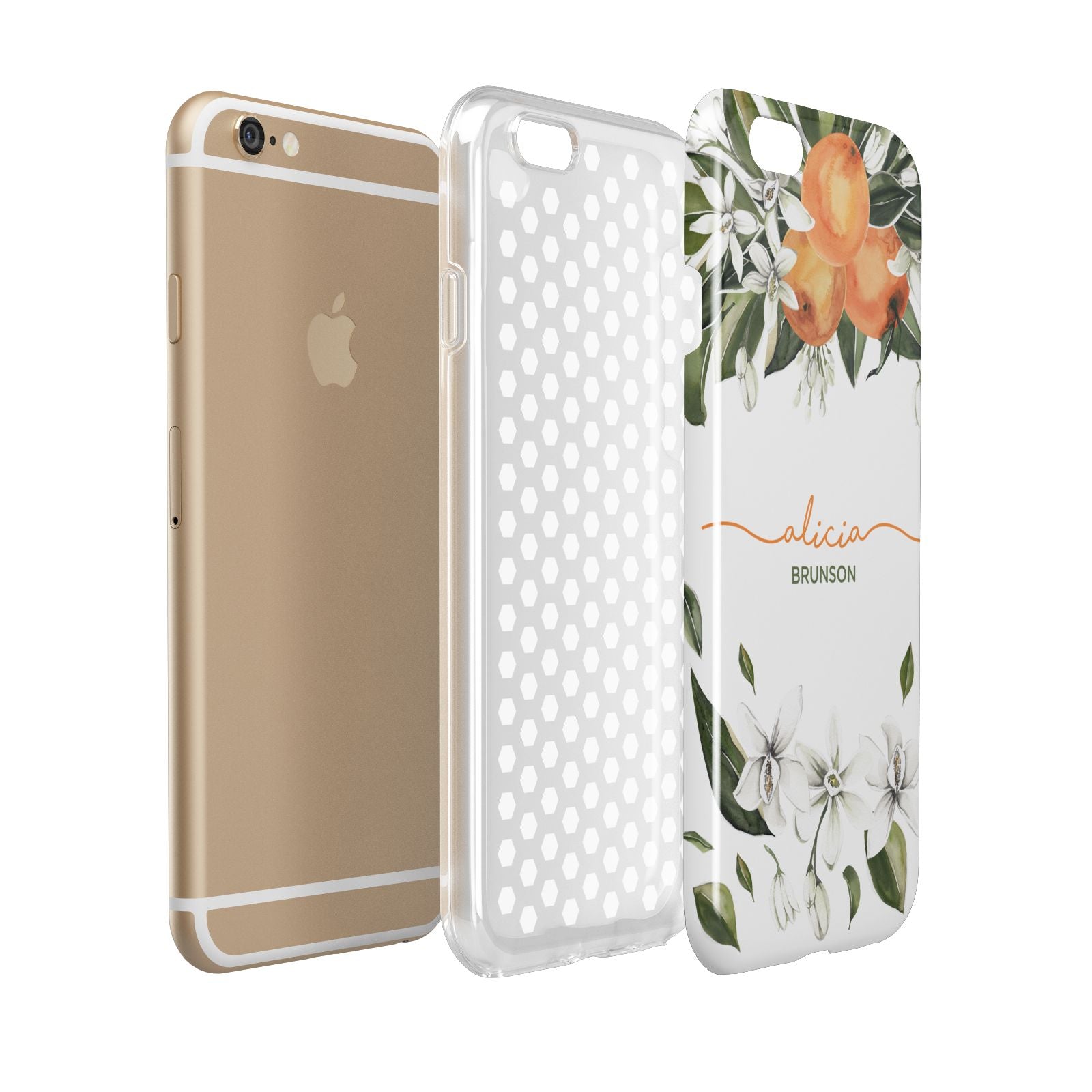 Personalised Orange Tree Wreath Apple iPhone 6 3D Tough Case Expanded view