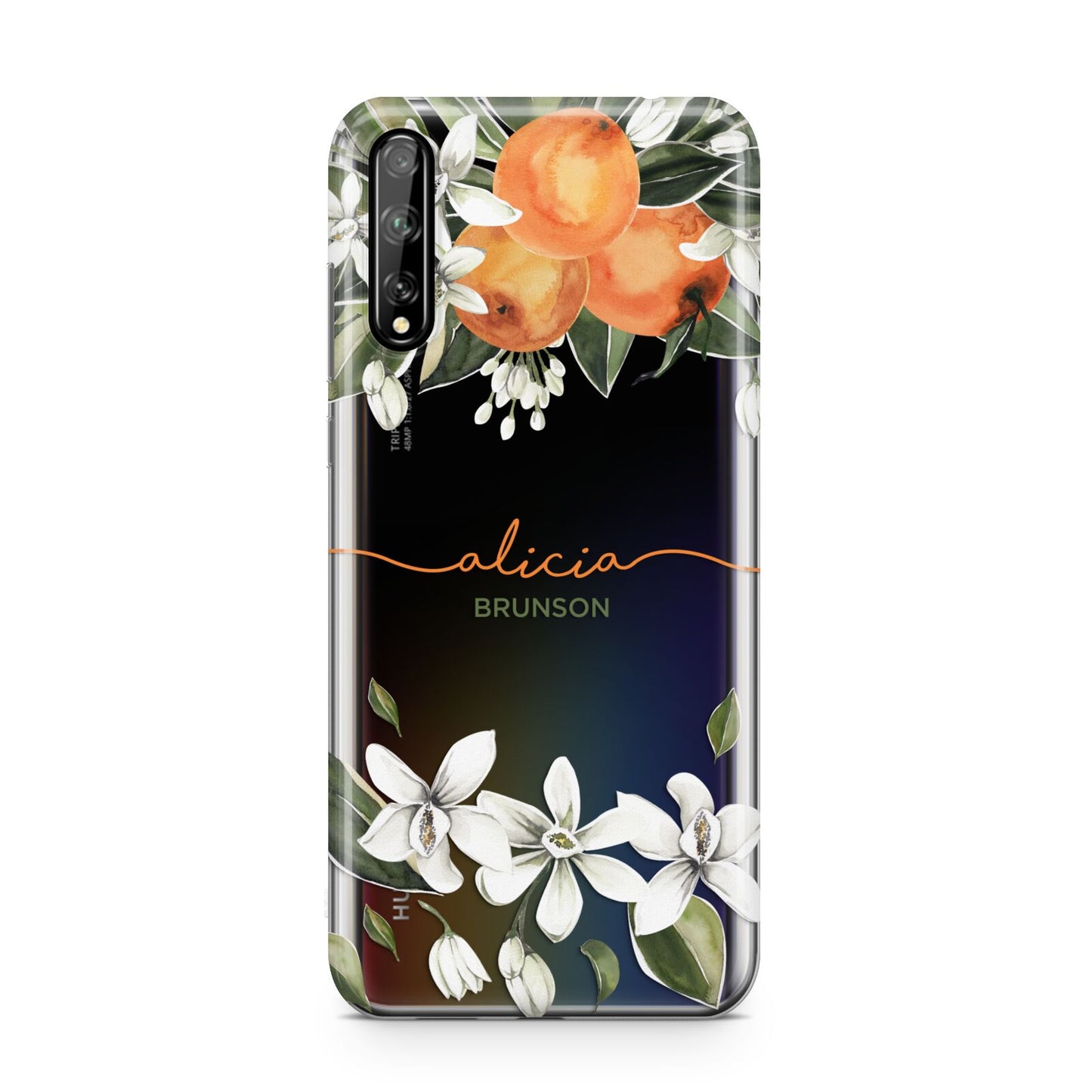 Personalised Orange Tree Wreath Huawei Enjoy 10s Phone Case