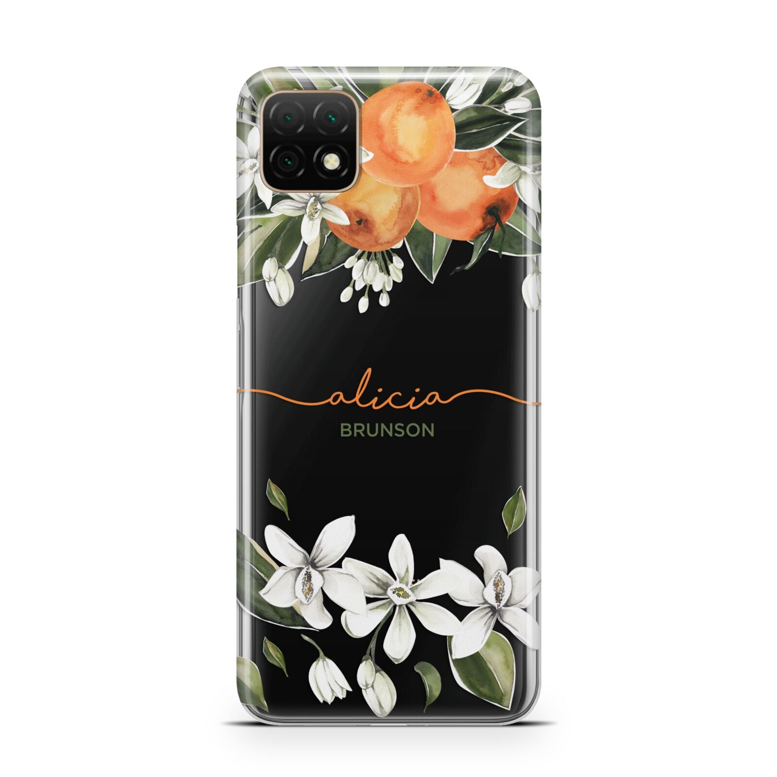 Personalised Orange Tree Wreath Huawei Enjoy 20 Phone Case