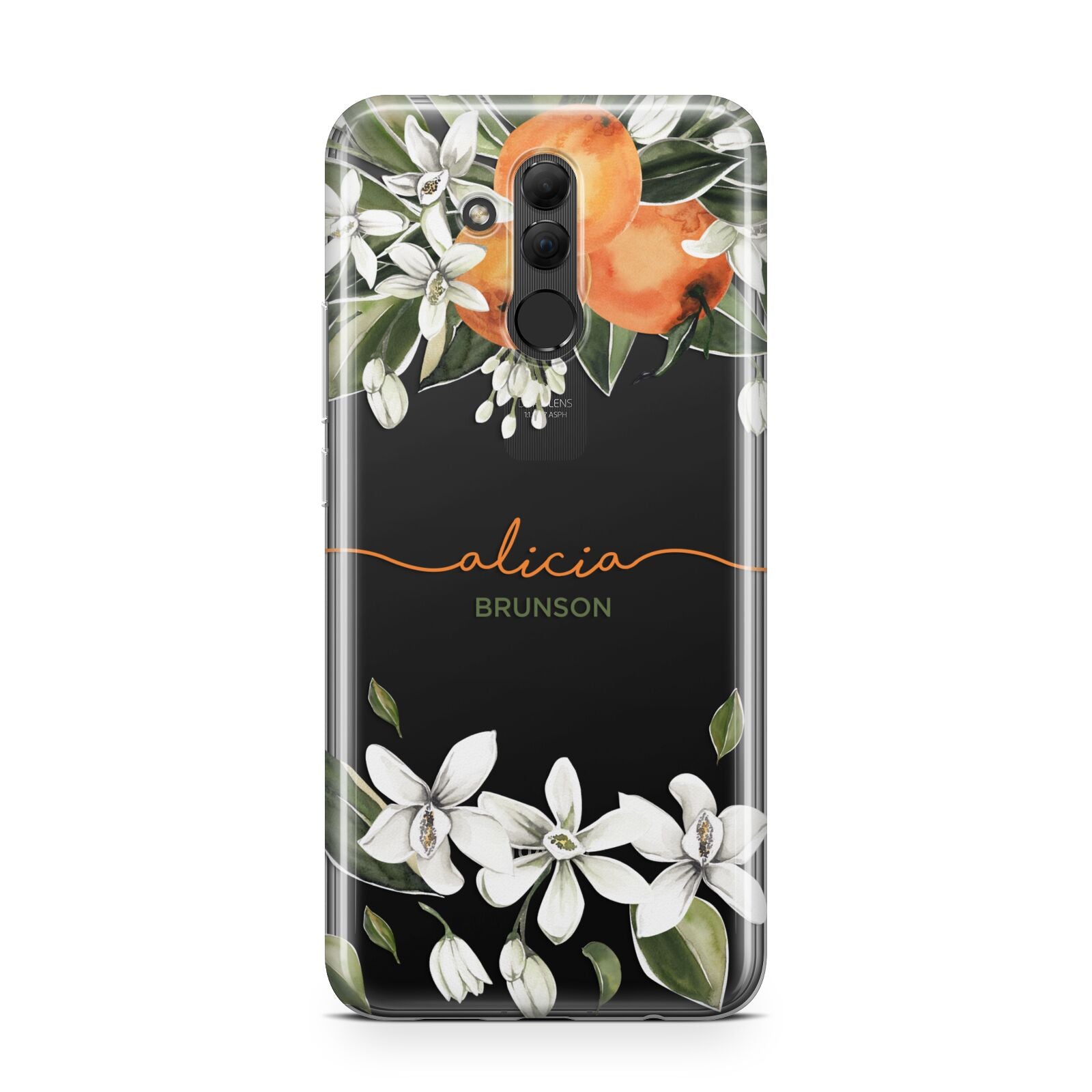 Personalised Orange Tree Wreath Huawei Mate 20 Lite