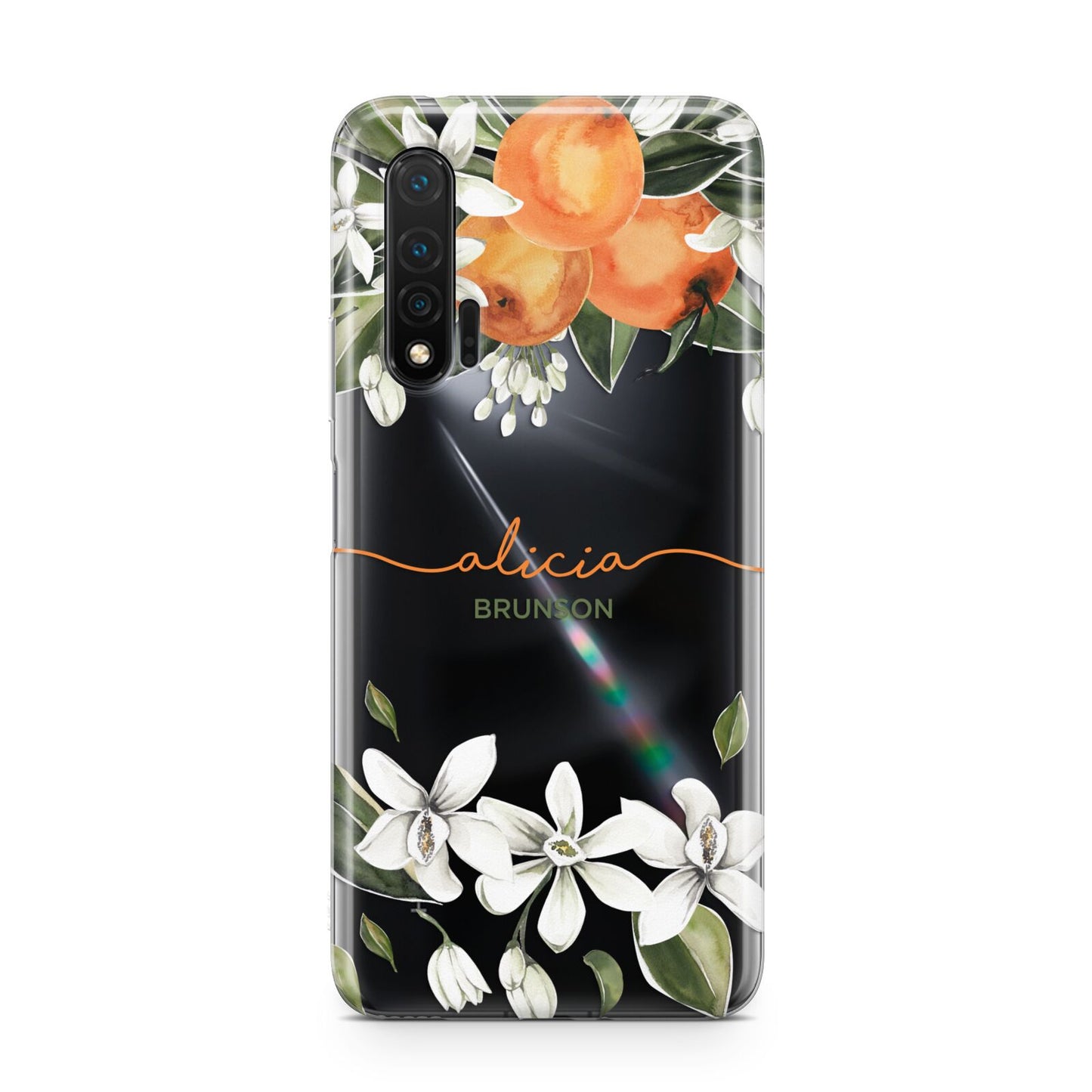 Personalised Orange Tree Wreath Huawei Nova 6 Phone Case