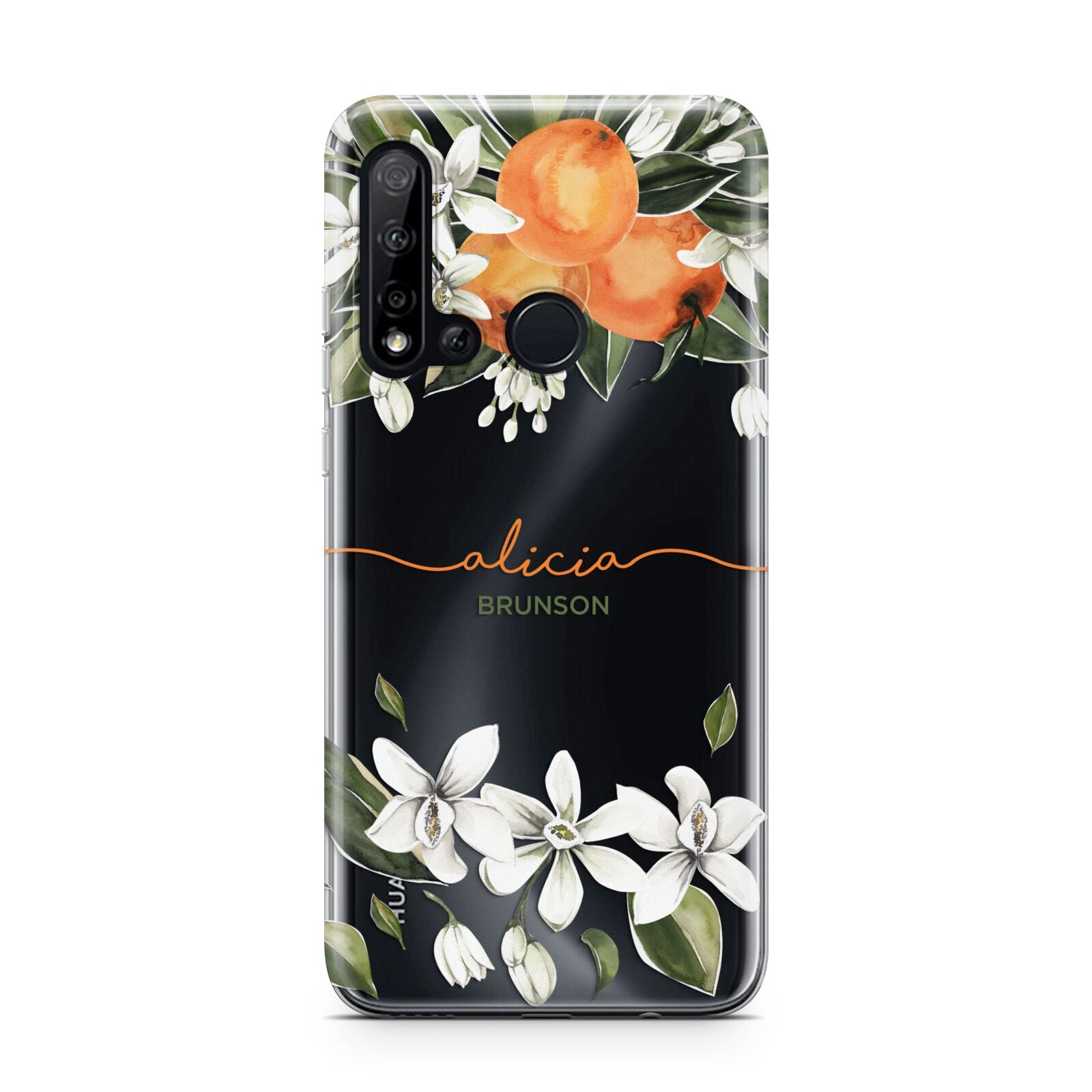 Personalised Orange Tree Wreath Huawei P20 Lite 5G Phone Case