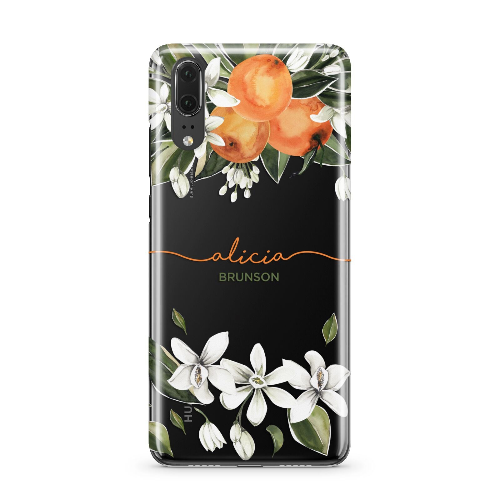 Personalised Orange Tree Wreath Huawei P20 Phone Case