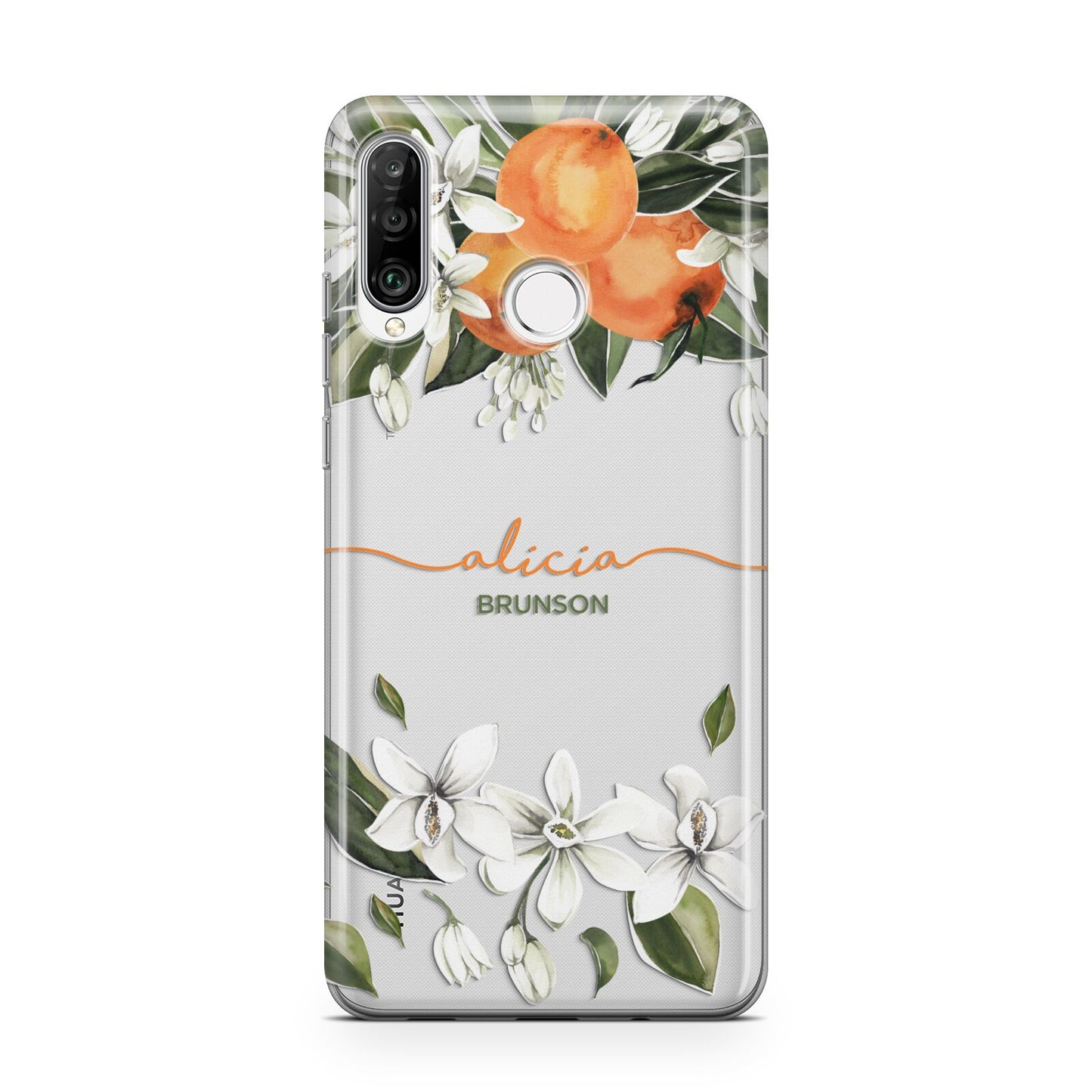 Personalised Orange Tree Wreath Huawei P30 Lite Phone Case