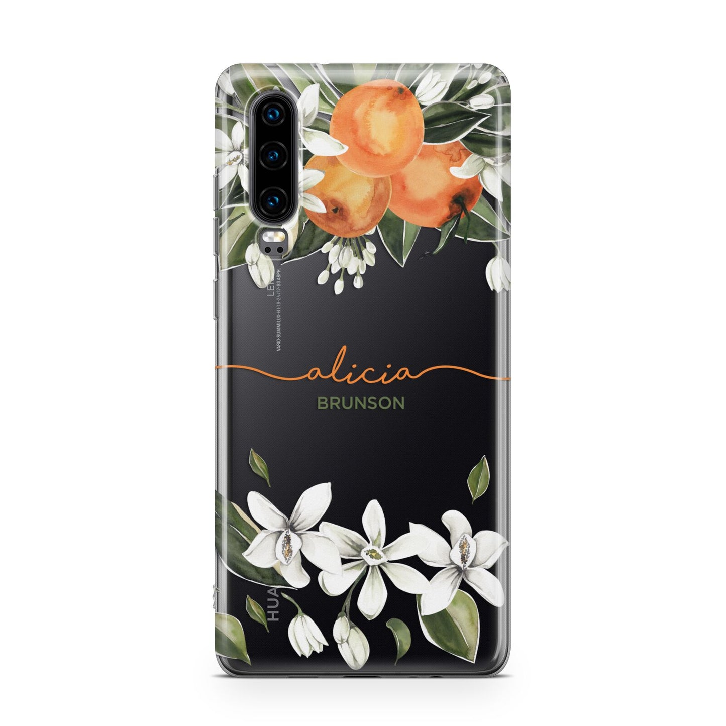 Personalised Orange Tree Wreath Huawei P30 Phone Case