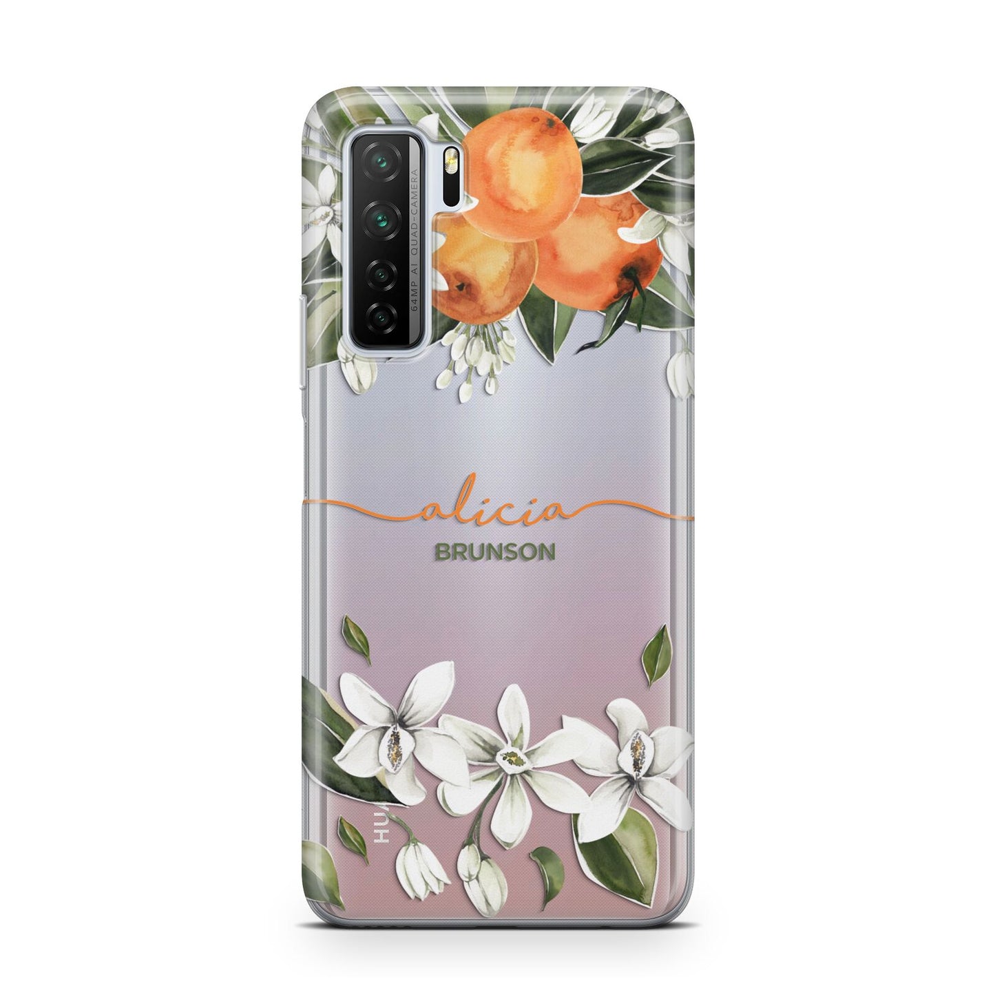 Personalised Orange Tree Wreath Huawei P40 Lite 5G Phone Case