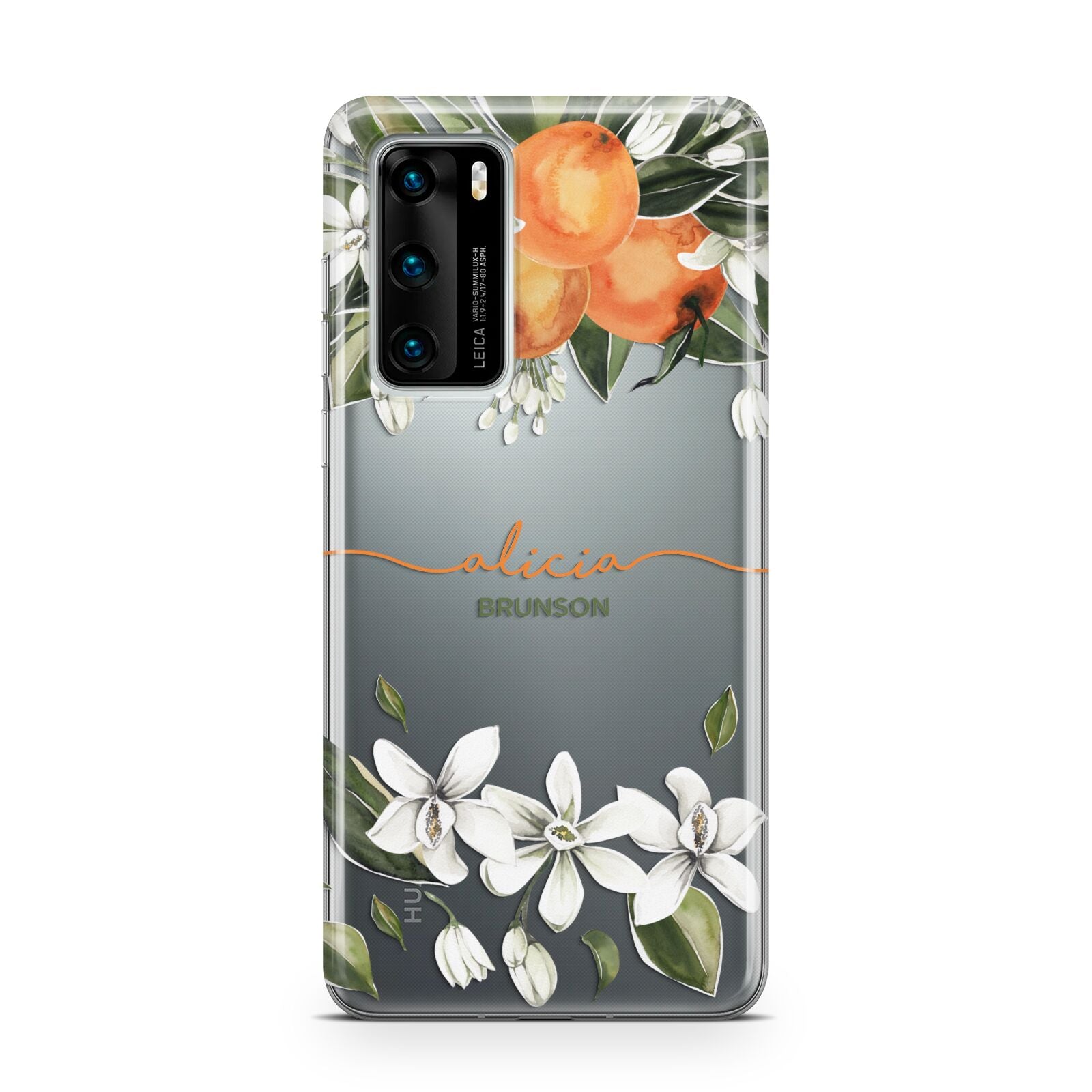 Personalised Orange Tree Wreath Huawei P40 Phone Case