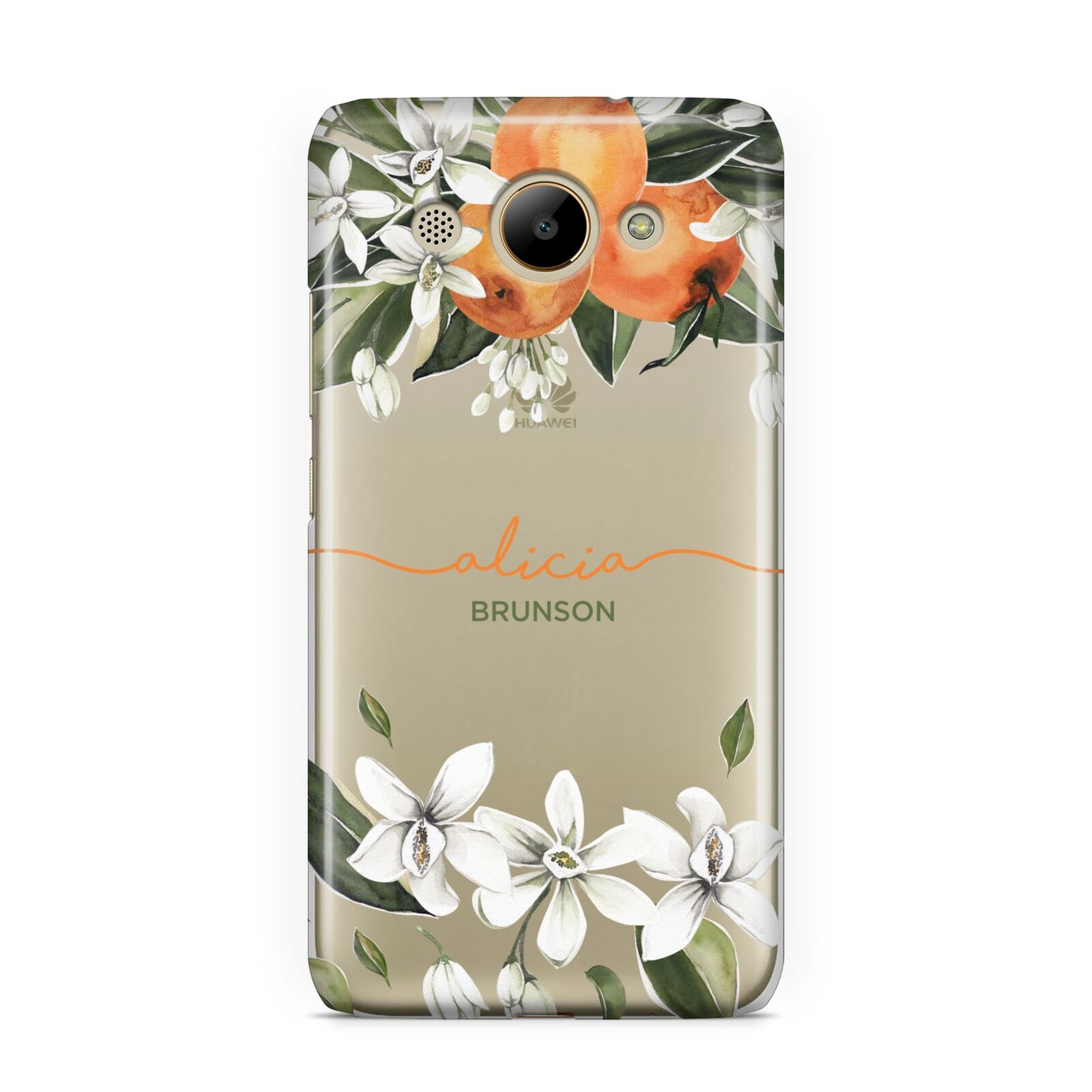 Personalised Orange Tree Wreath Huawei Y3 2017