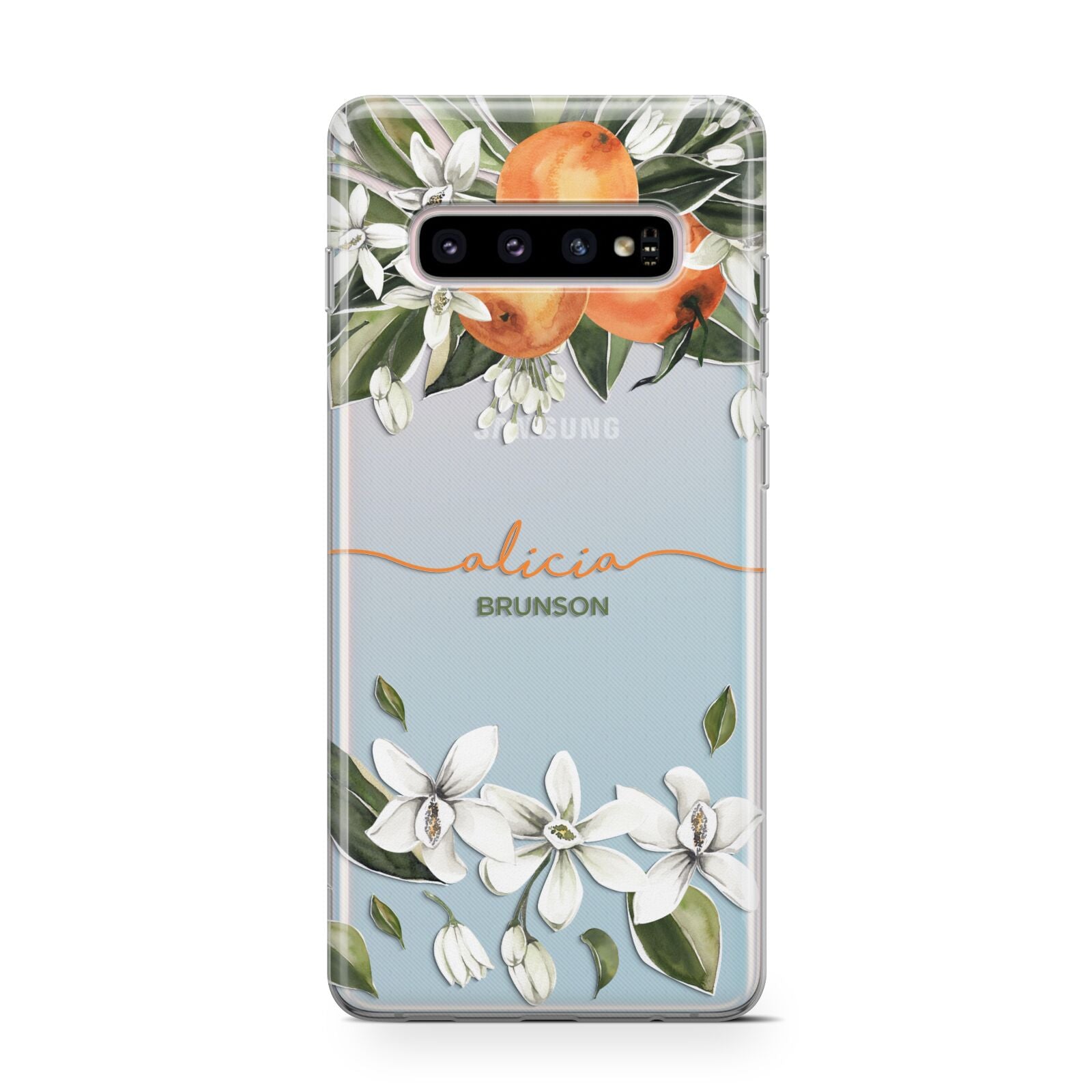 Personalised Orange Tree Wreath Protective Samsung Galaxy Case