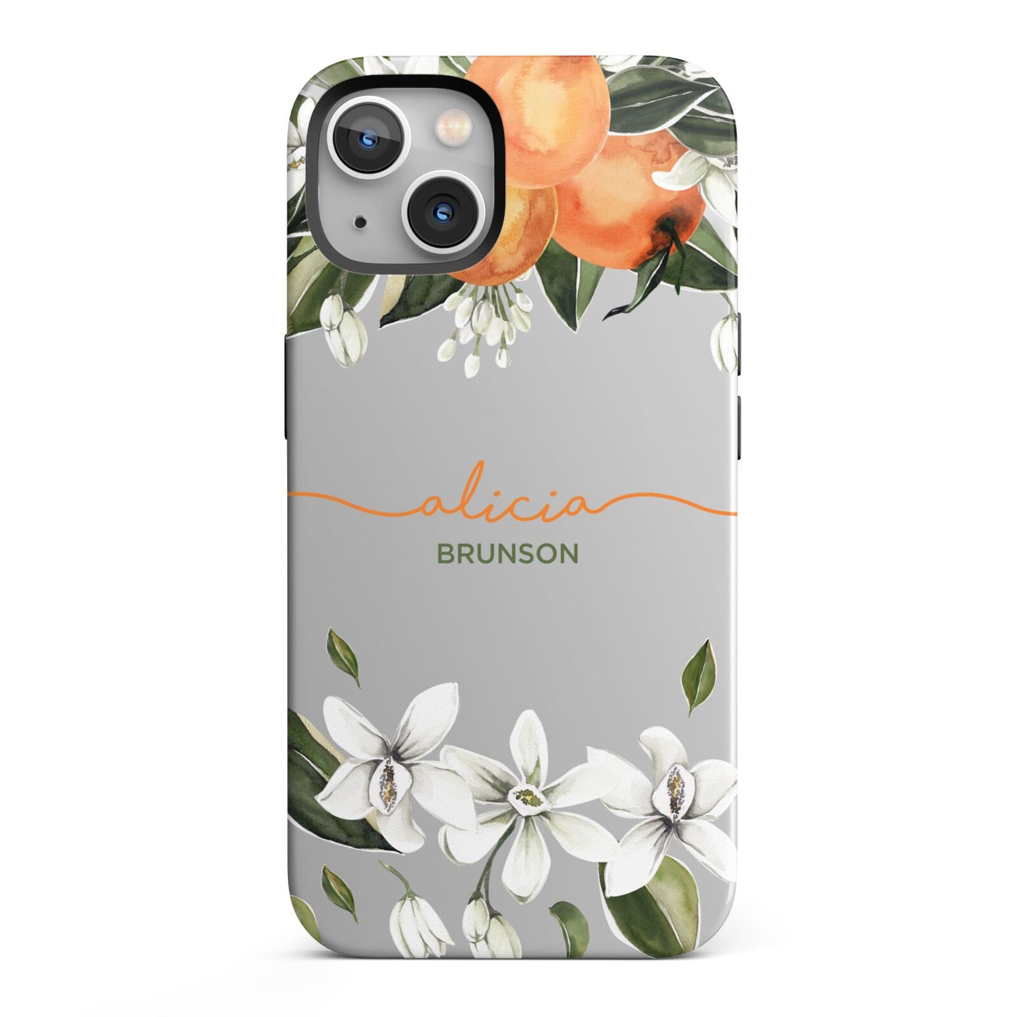 Personalised Orange Tree Wreath iPhone 13 Full Wrap 3D Tough Case