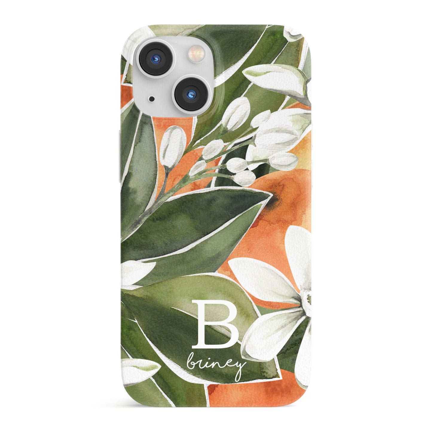 Personalised Orange Tree iPhone 13 Mini Full Wrap 3D Snap Case