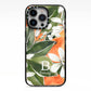 Personalised Orange Tree iPhone 13 Pro Black Impact Case on Silver phone
