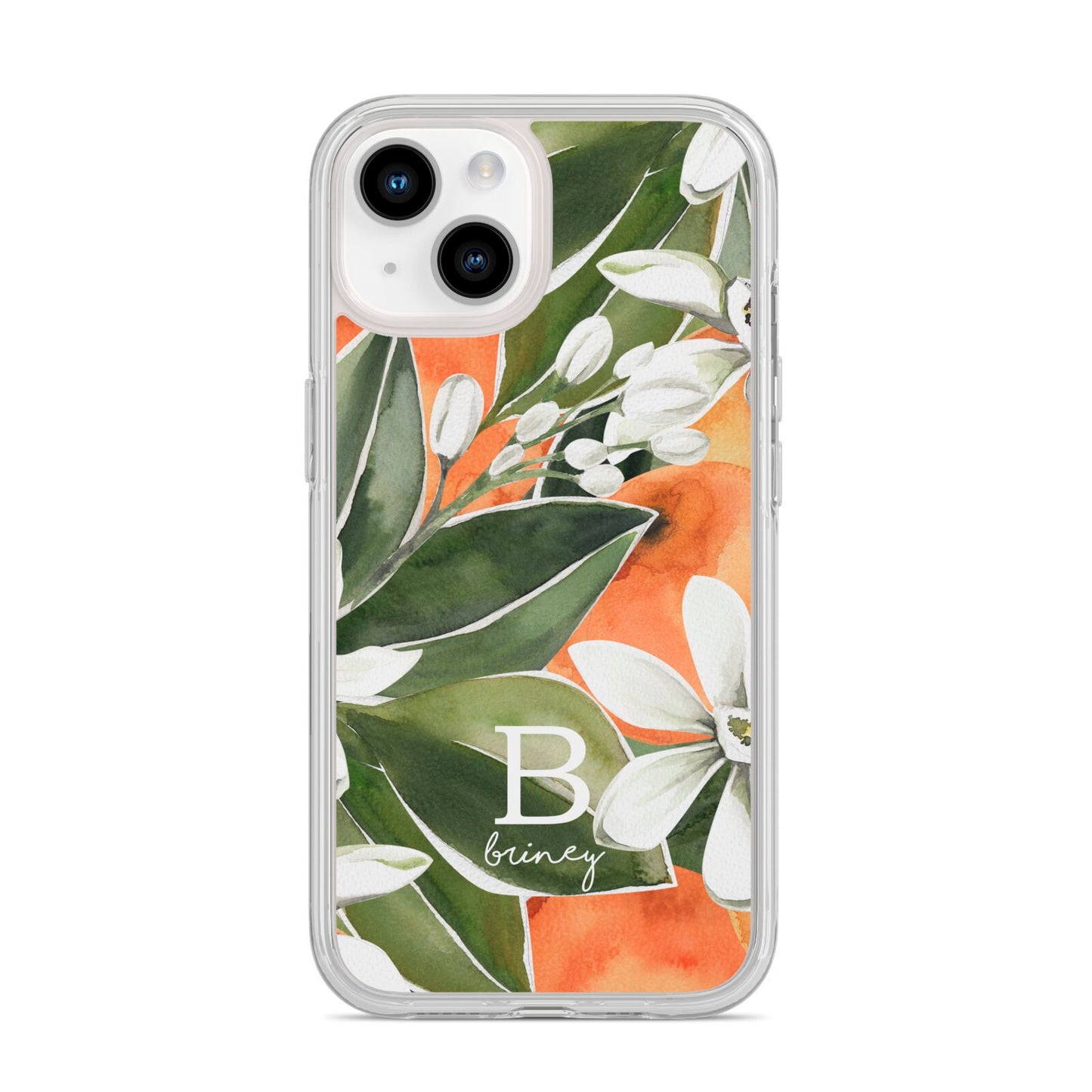 Personalised Orange Tree iPhone 14 Clear Tough Case Starlight