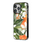 Personalised Orange Tree iPhone 14 Pro Max Black Impact Case Side Angle on Silver phone