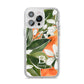 Personalised Orange Tree iPhone 14 Pro Max Clear Tough Case Silver