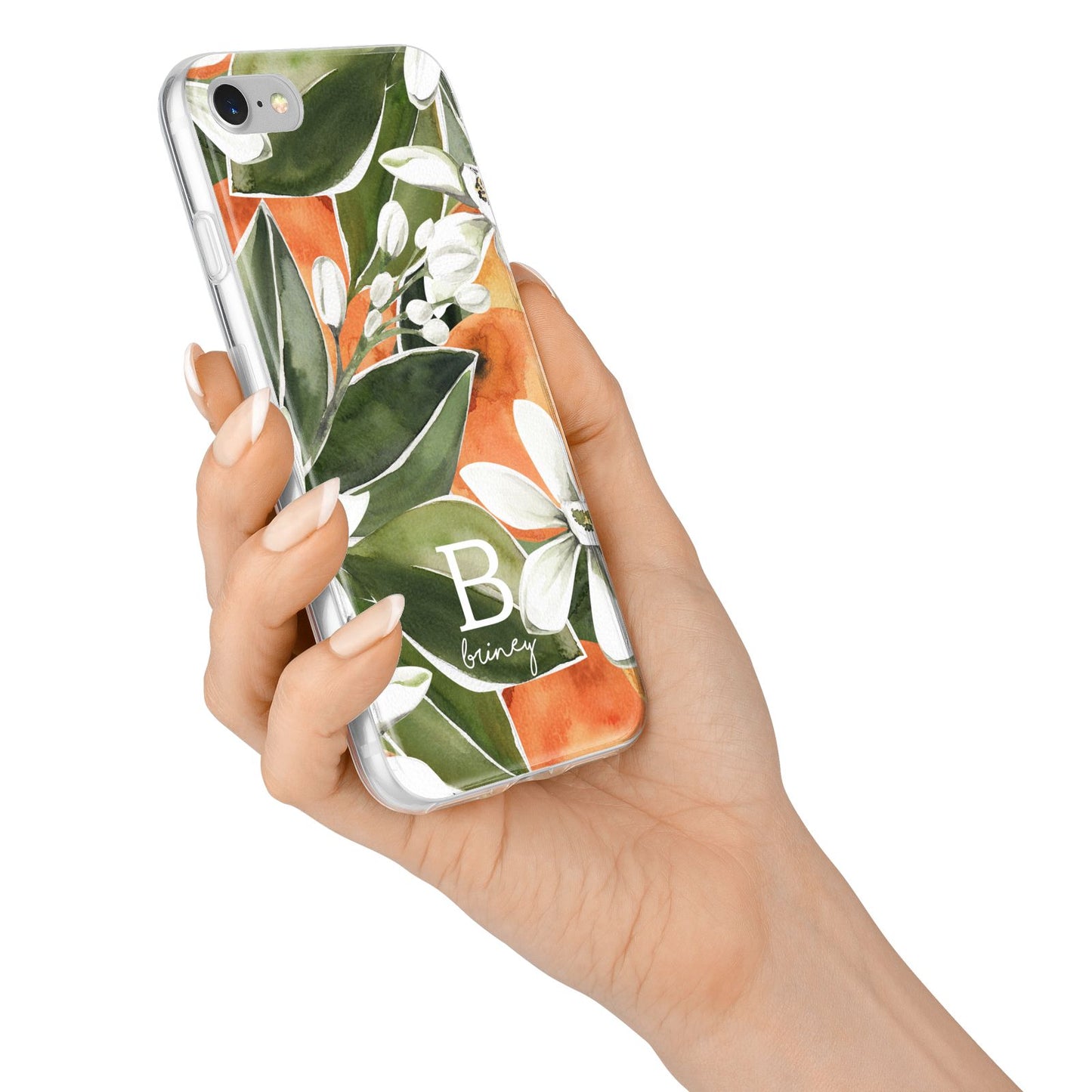 Personalised Orange Tree iPhone 7 Bumper Case on Silver iPhone Alternative Image
