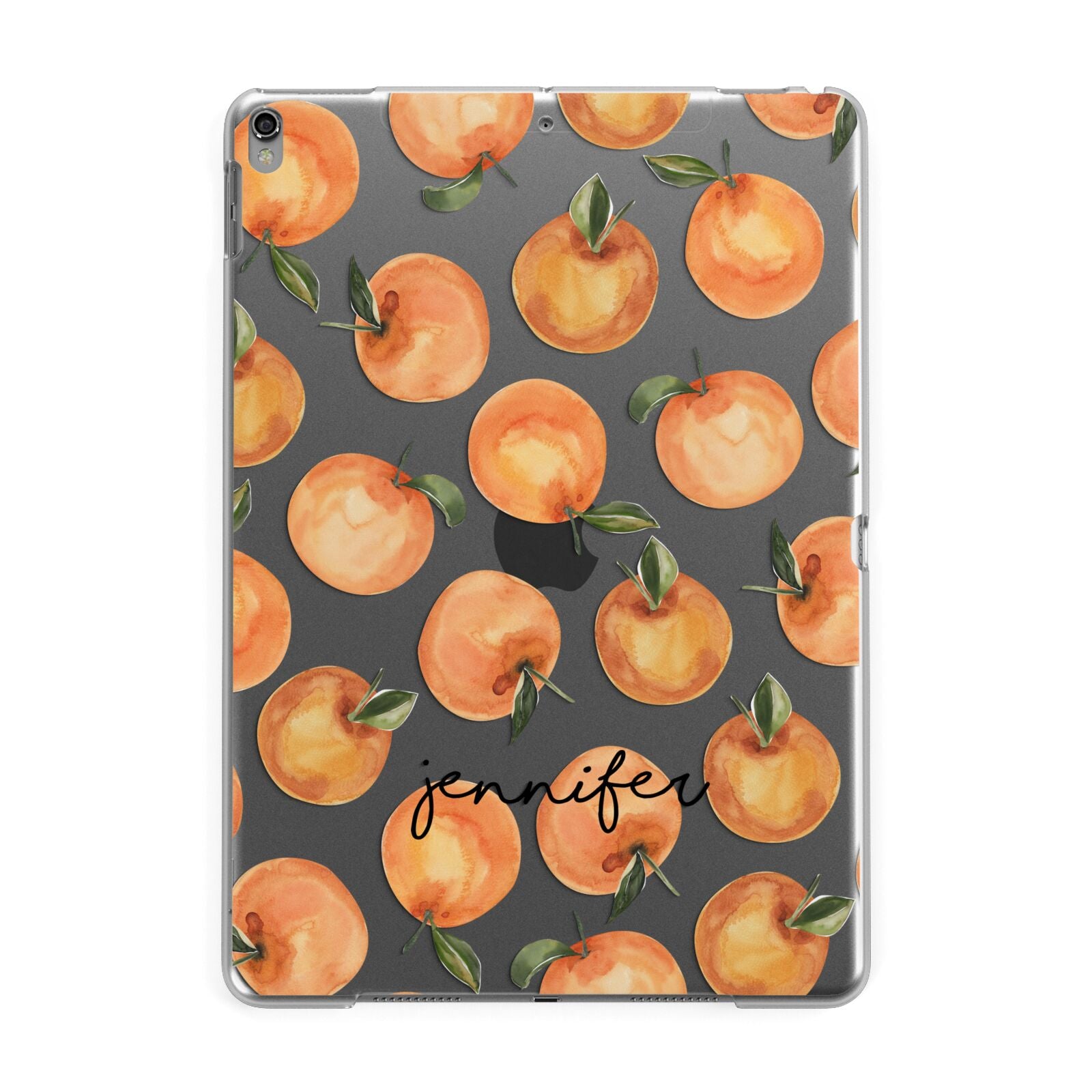 Personalised Oranges Name Apple iPad Grey Case