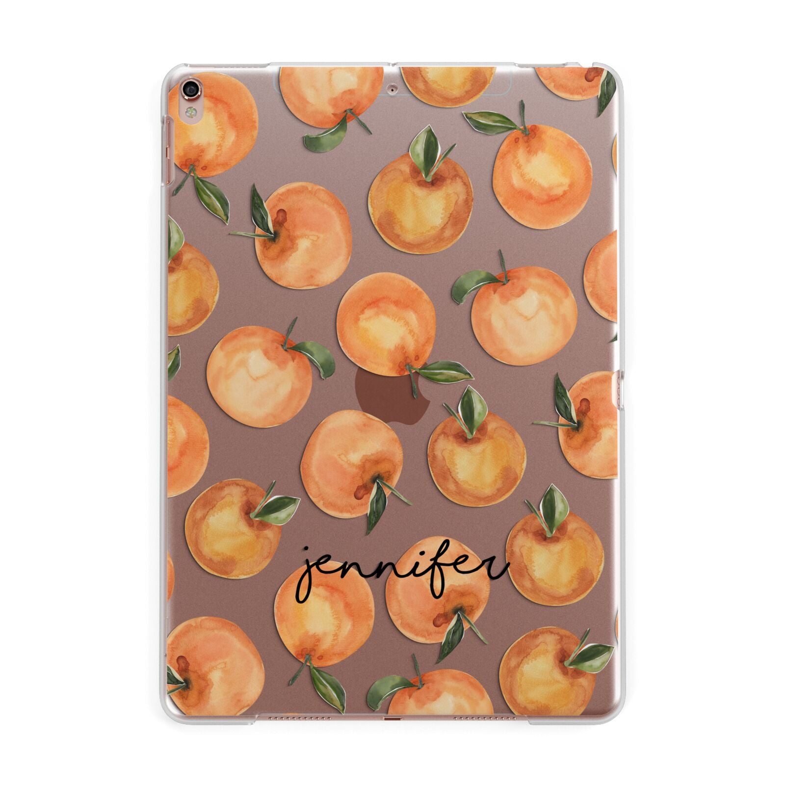 Personalised Oranges Name Apple iPad Rose Gold Case