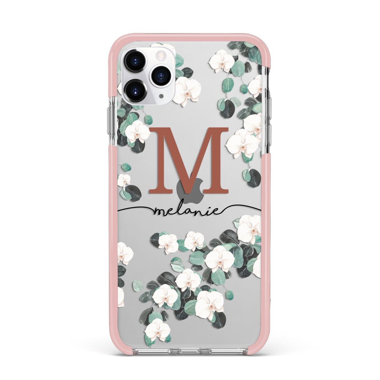 Personalised Orchid iPhone 11 Pro Max Impact Pink Edge Case